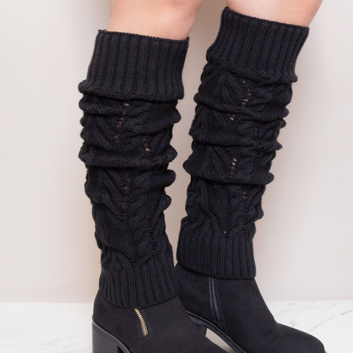 Knitted Cosy Cable Leg Warmers