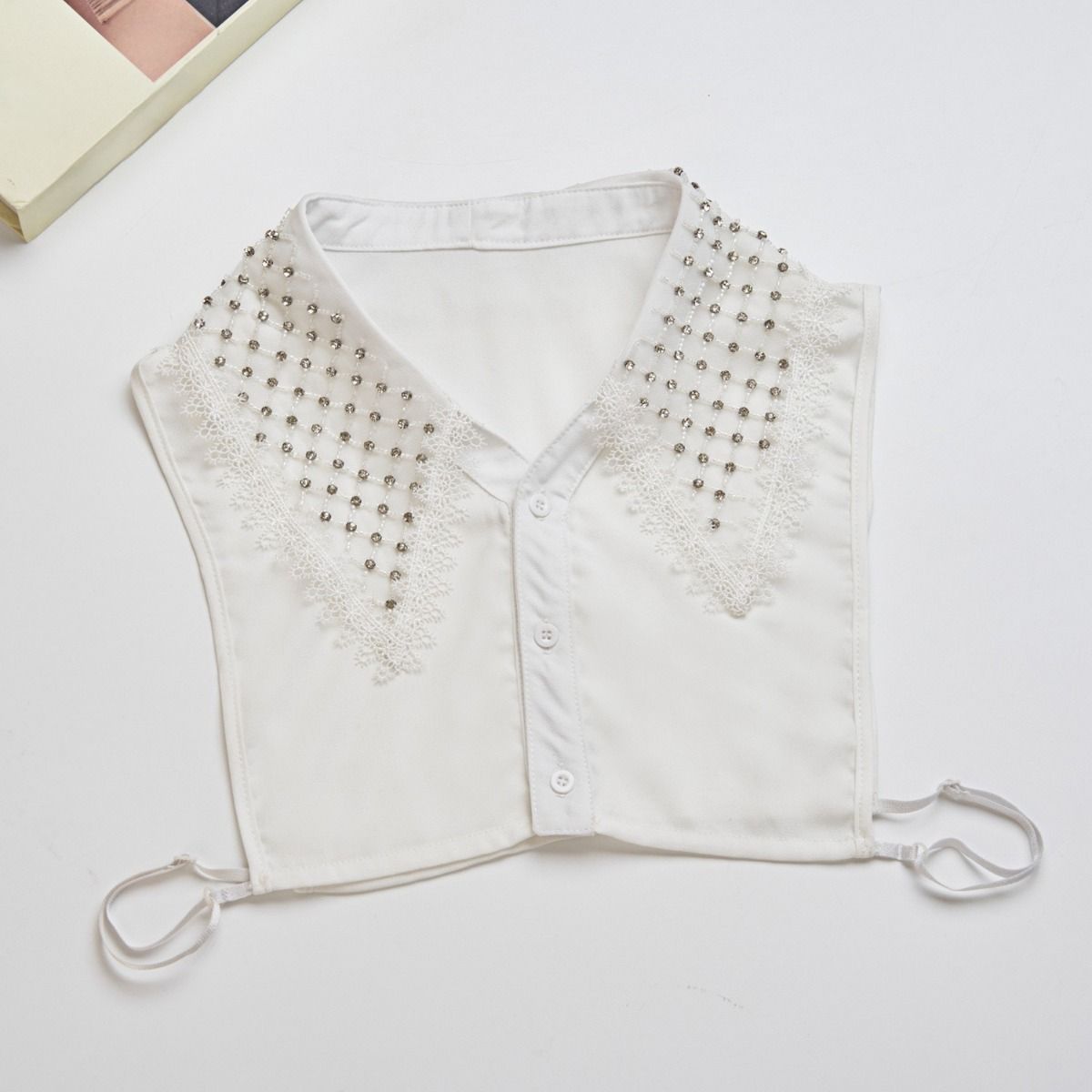 Large Lace Collar with Crystals Accents