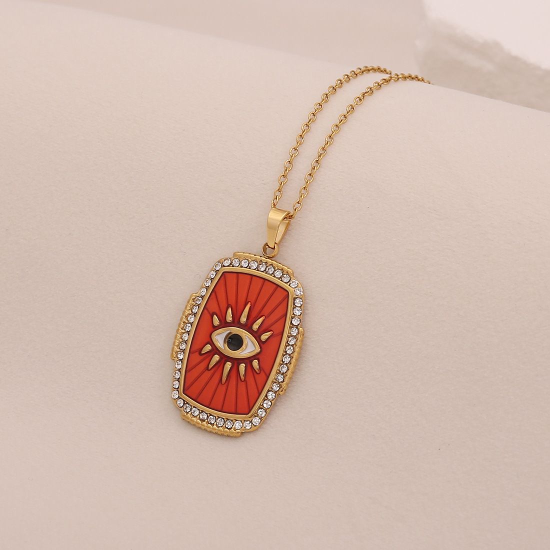 Gleaming Red Evil Eye Pendant