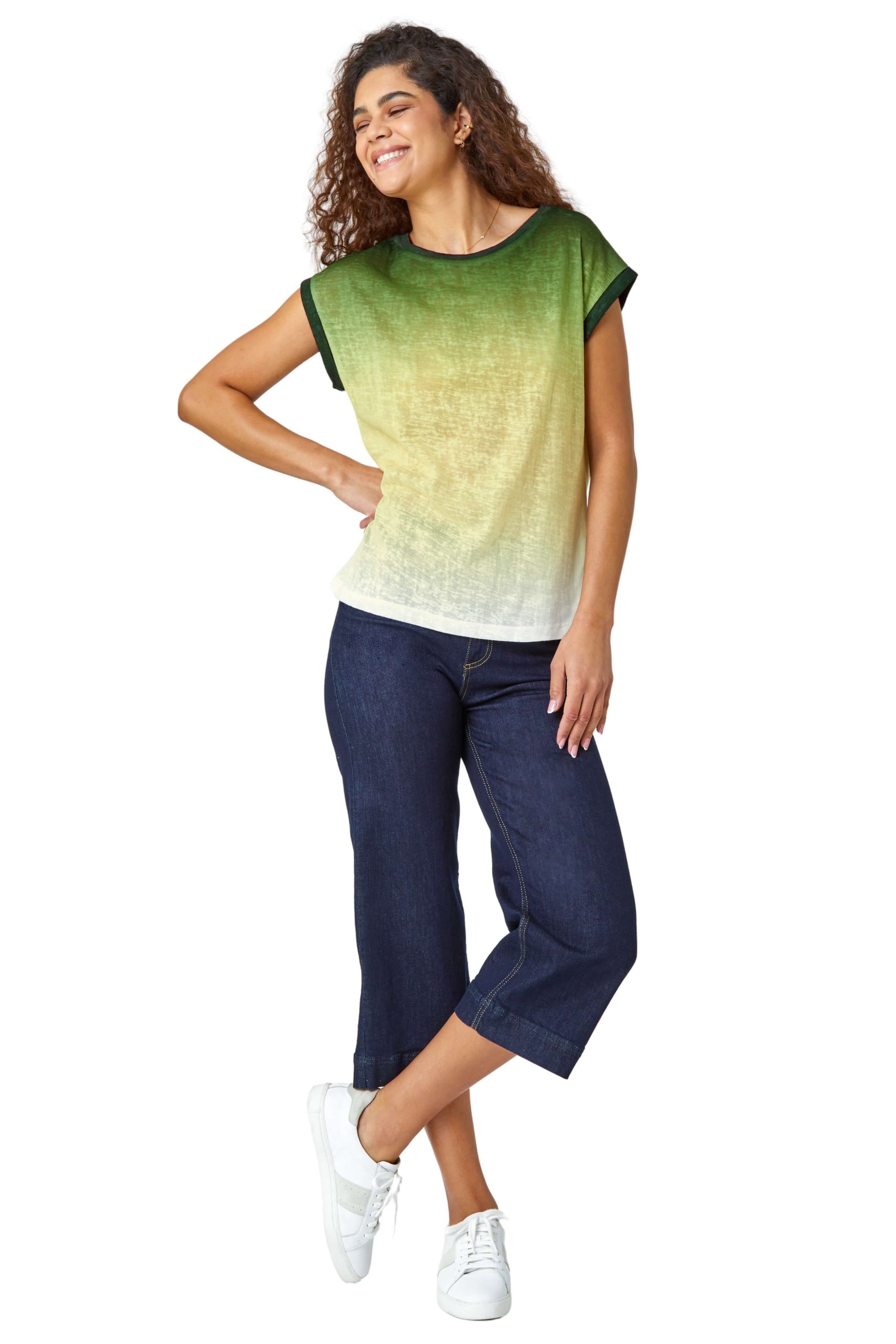 Ombre Print Stretch T-Shirt