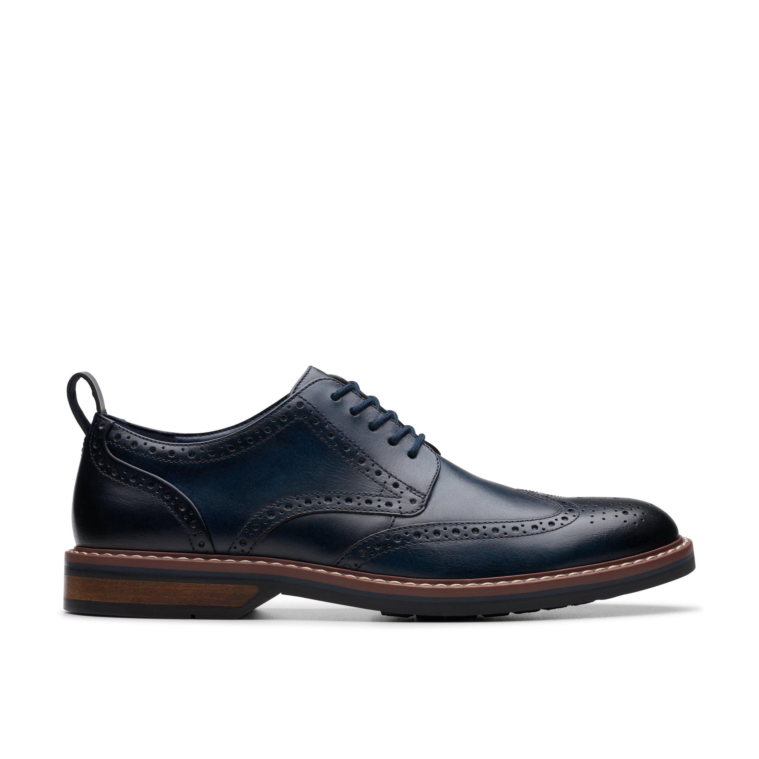 Aldwin Limit Brogue Navy Leather Oxford Shoes