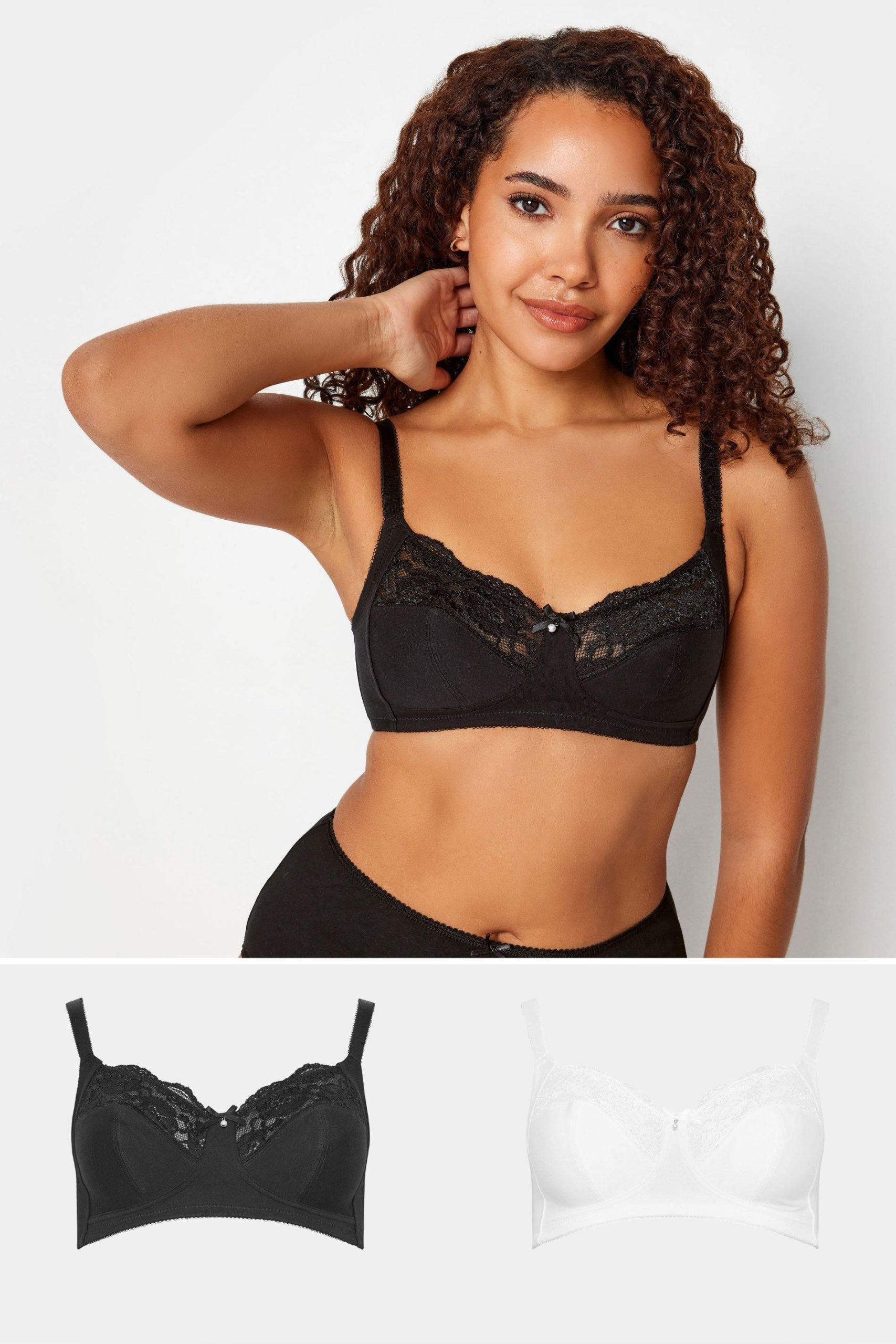 2 Pack Lace Trim Bra