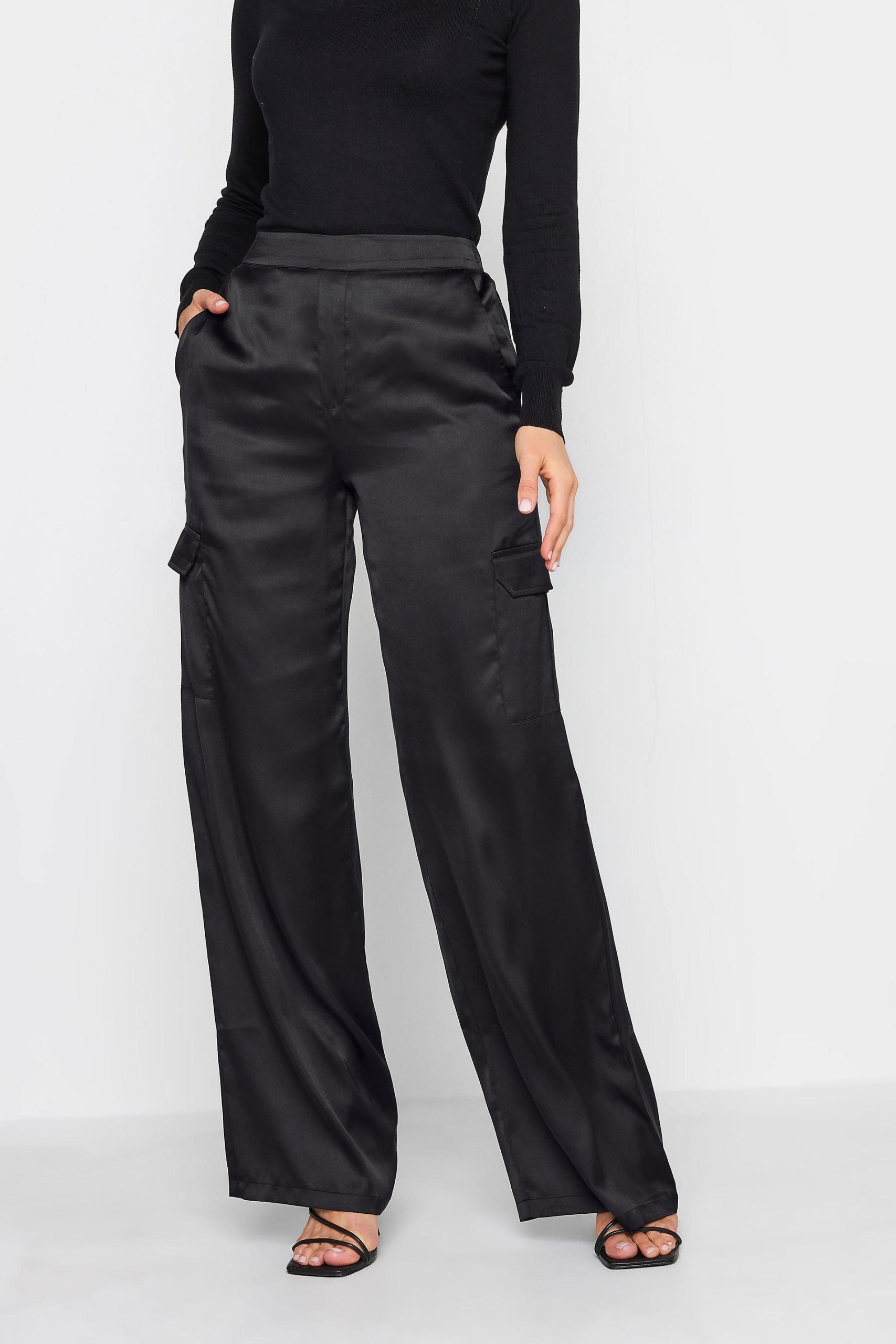 Tall Satin Wide Leg Trousers