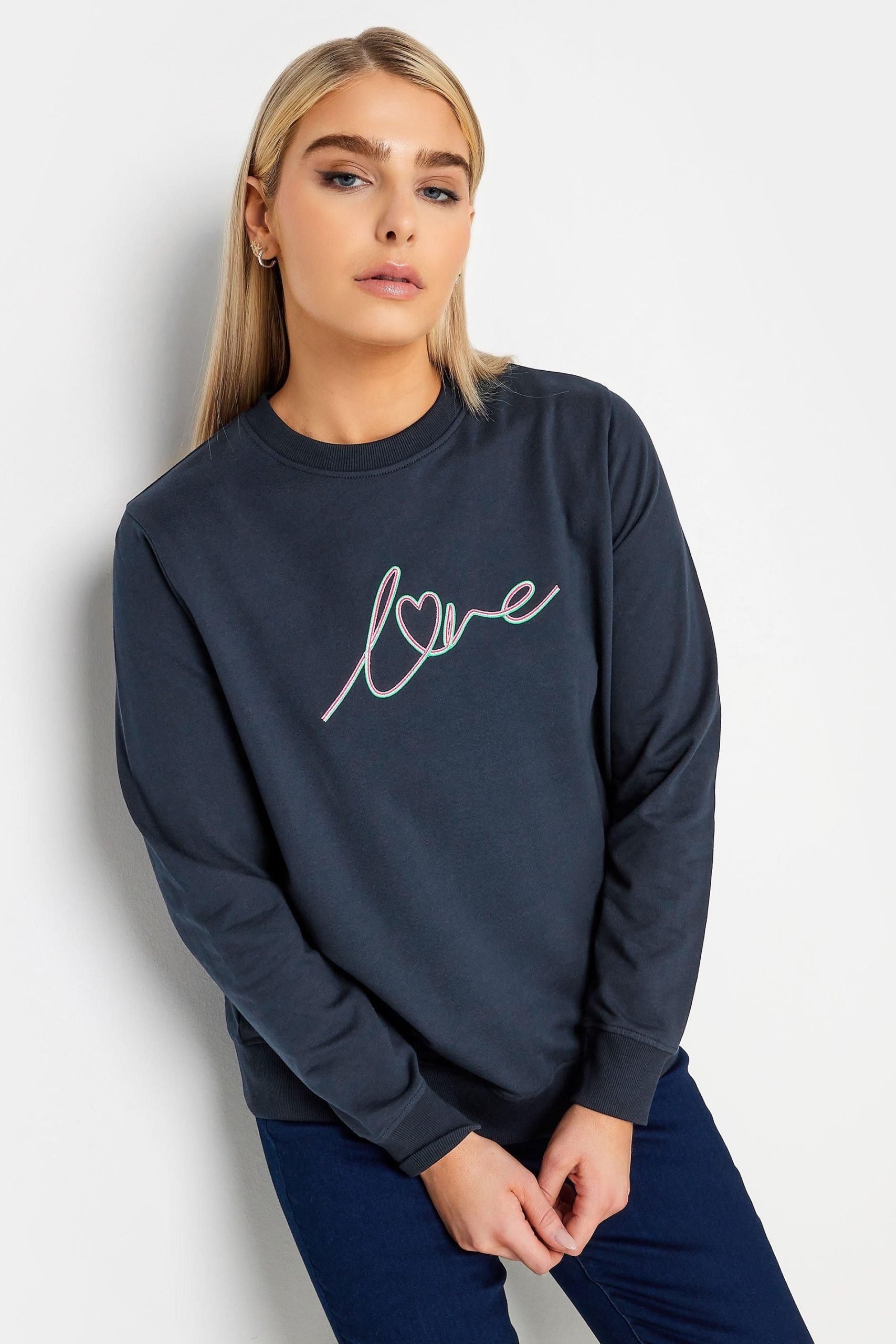 'Love' Slogan Crew Neck Sweatshirt