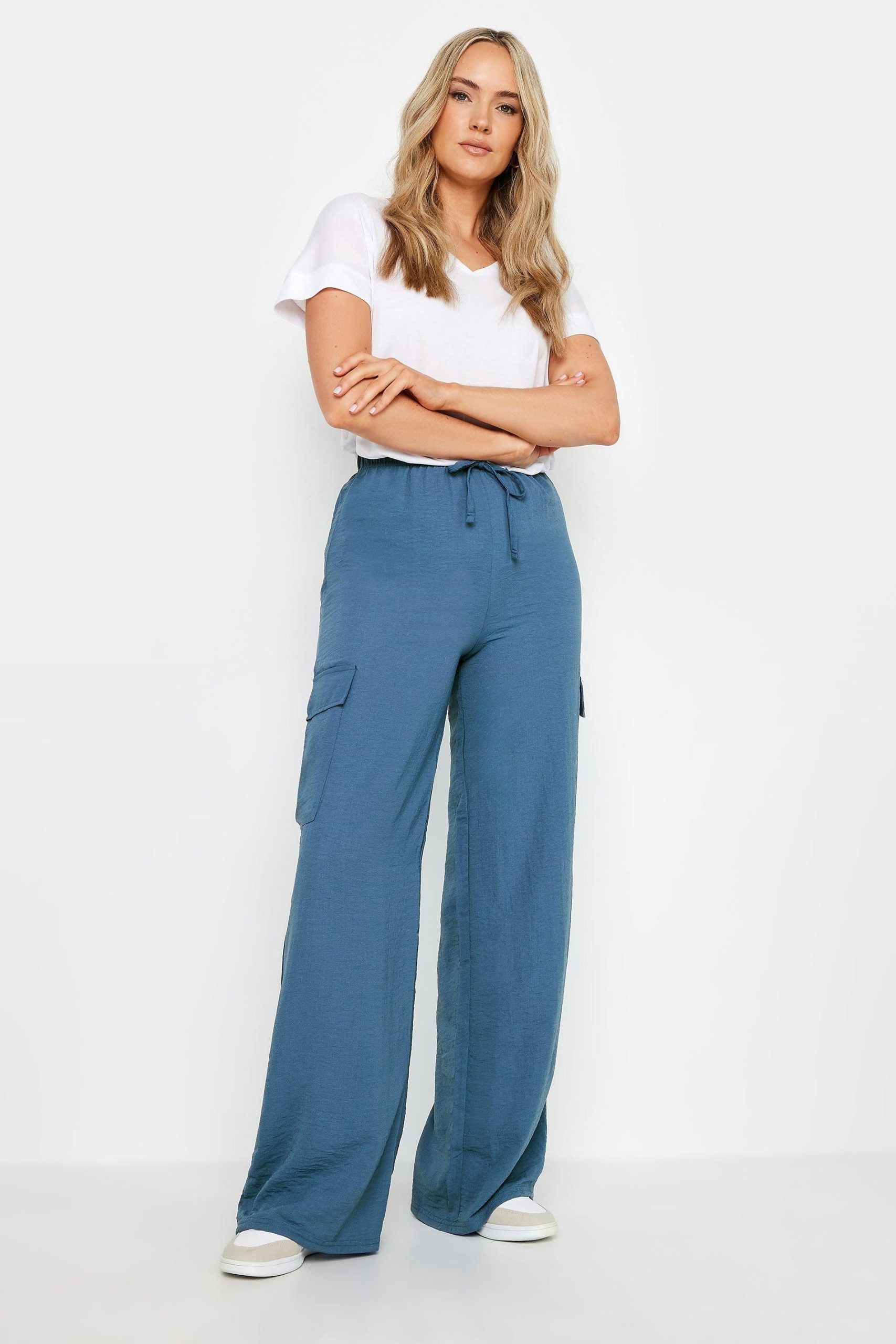 Tall Cargo Crepe Wide Leg Trousers