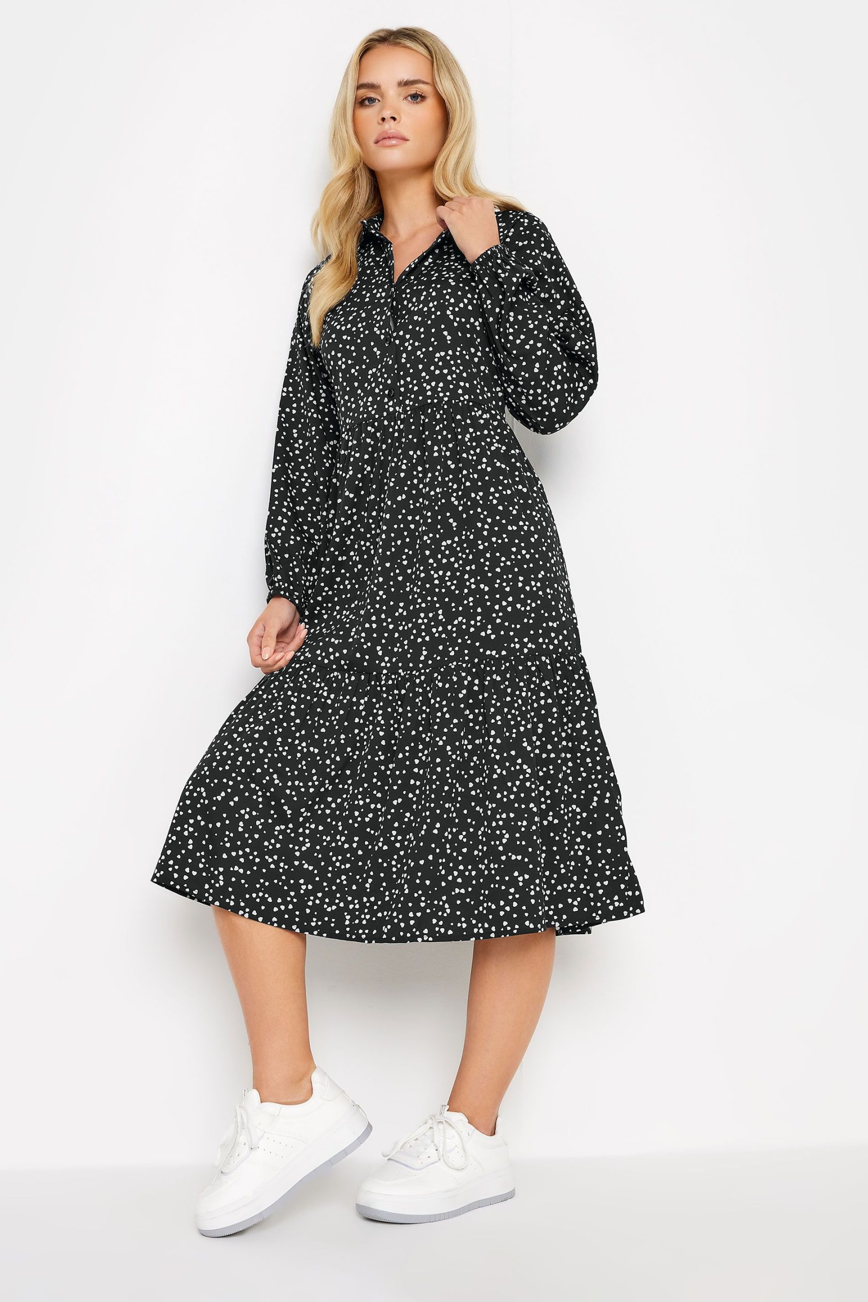 Printed Tiered Midi Dress