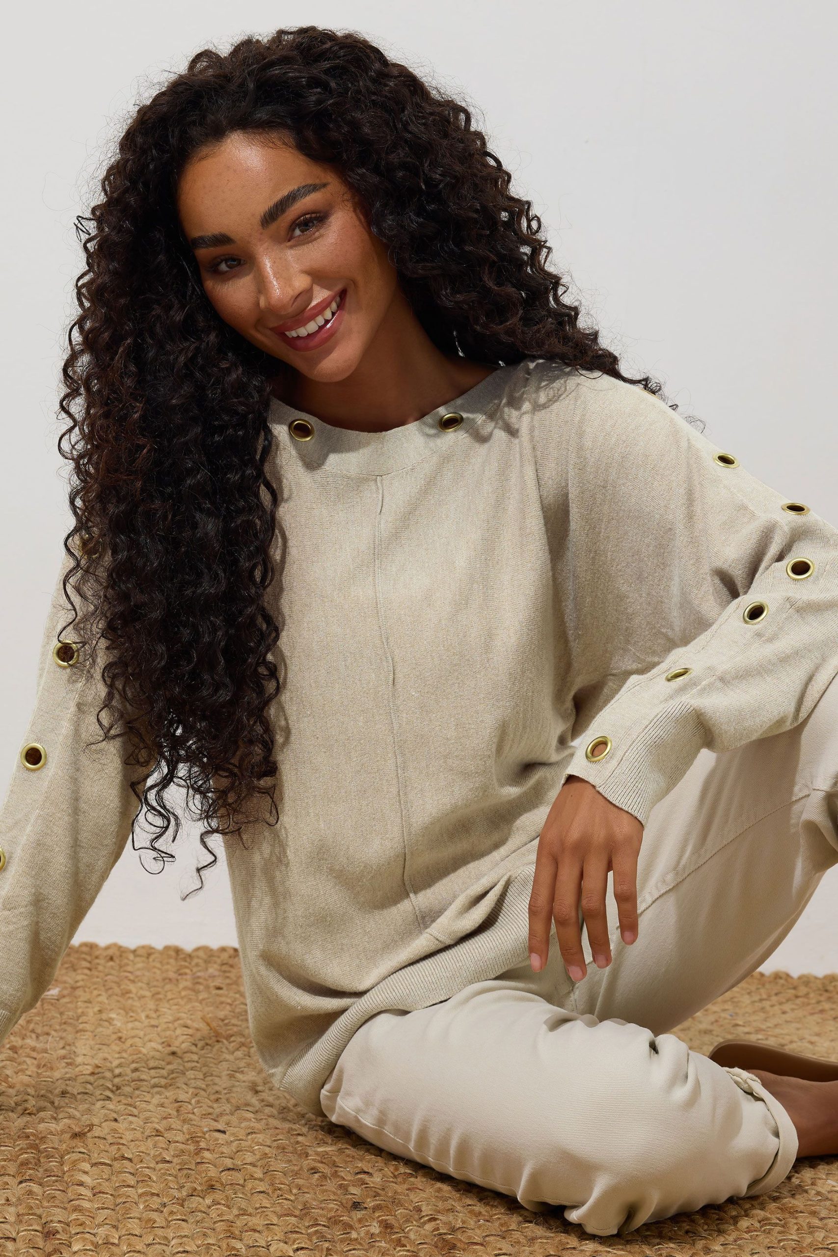 Batwing Eyelet Jumper