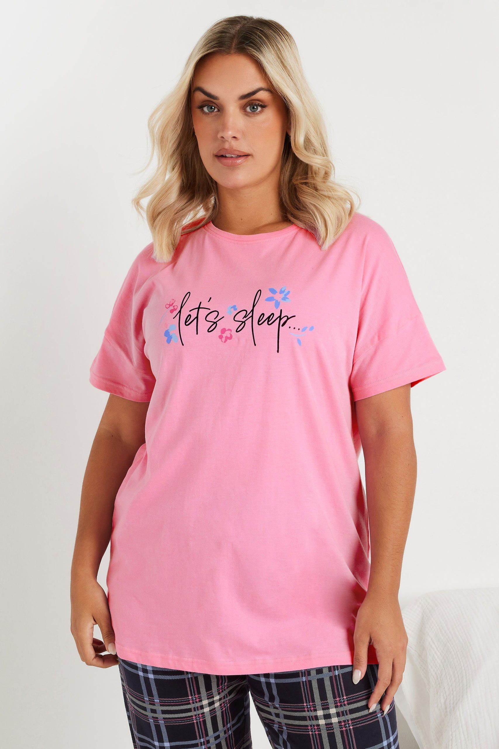 'Let's Sleep' Slogan Pyjama Top