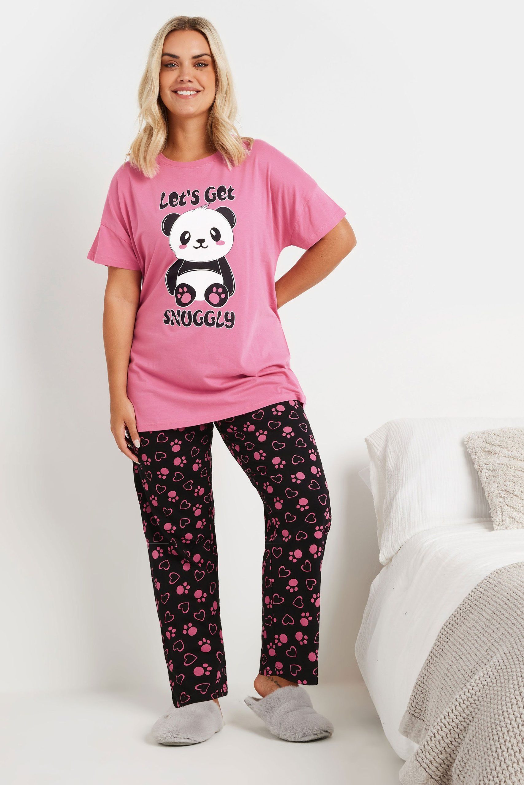 'Let's Get Snuggly' Wide Leg Pyjama Set