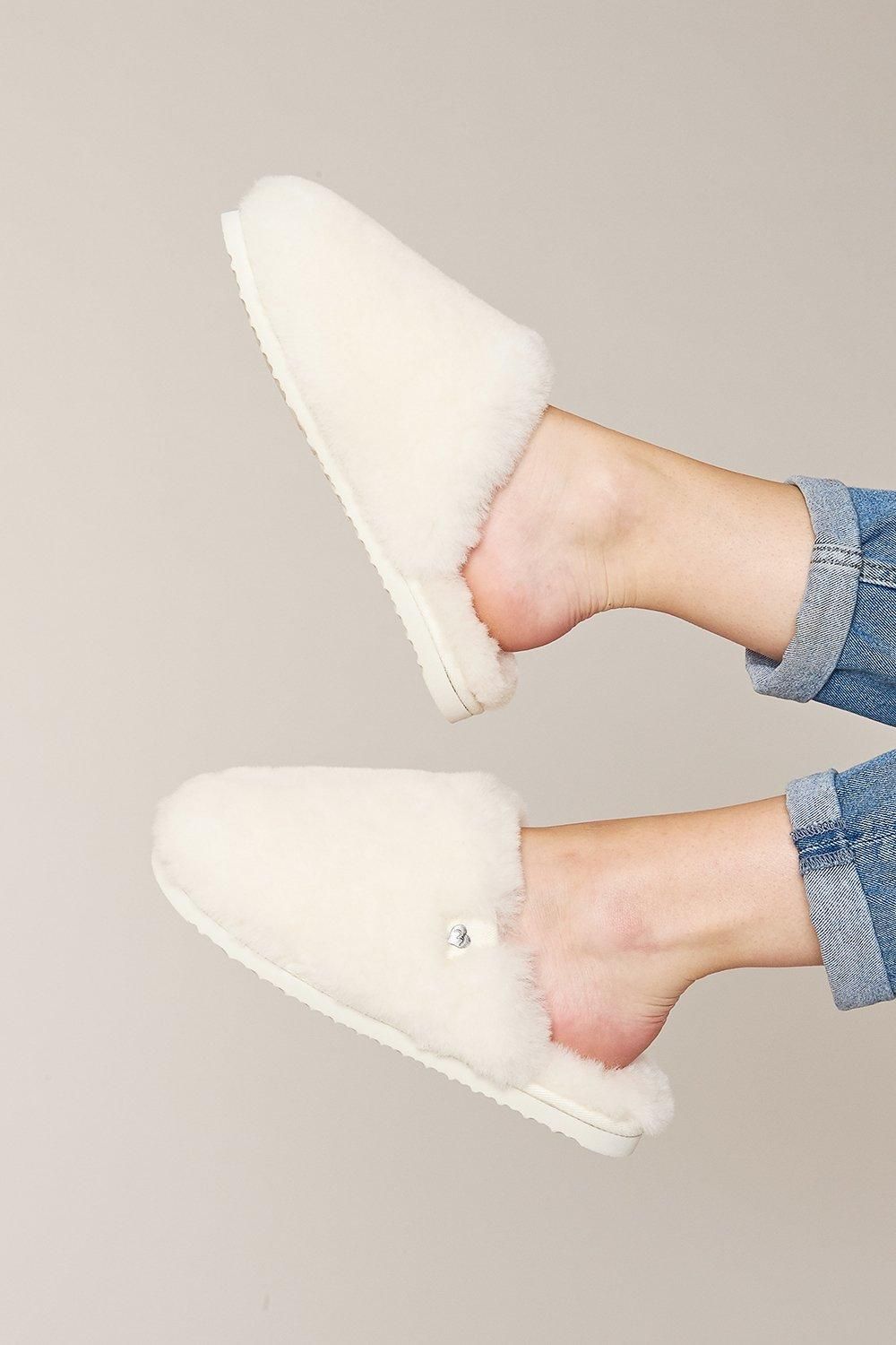 'Maberley' Fluffy Sheepksin Mule Slippers