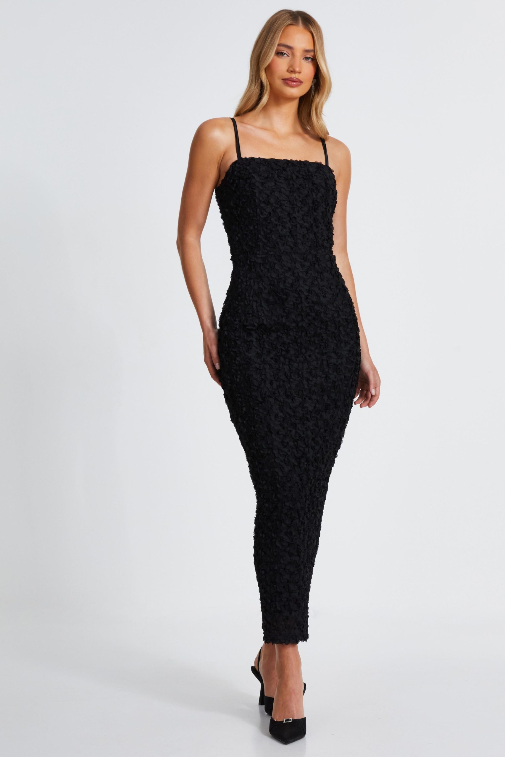 Black Floral Midaxi Dress