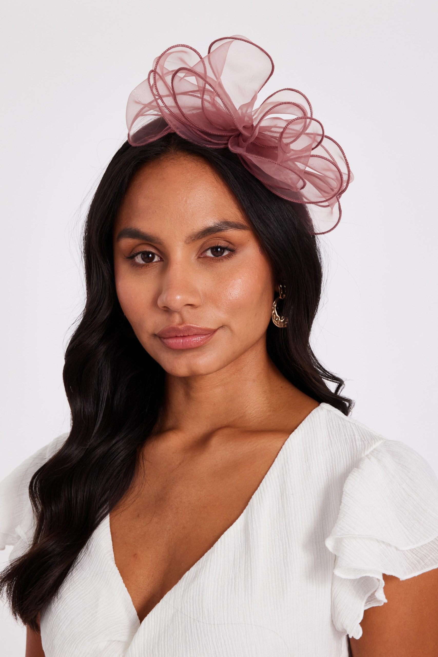 Burgundy Mesh Headband Fascinator