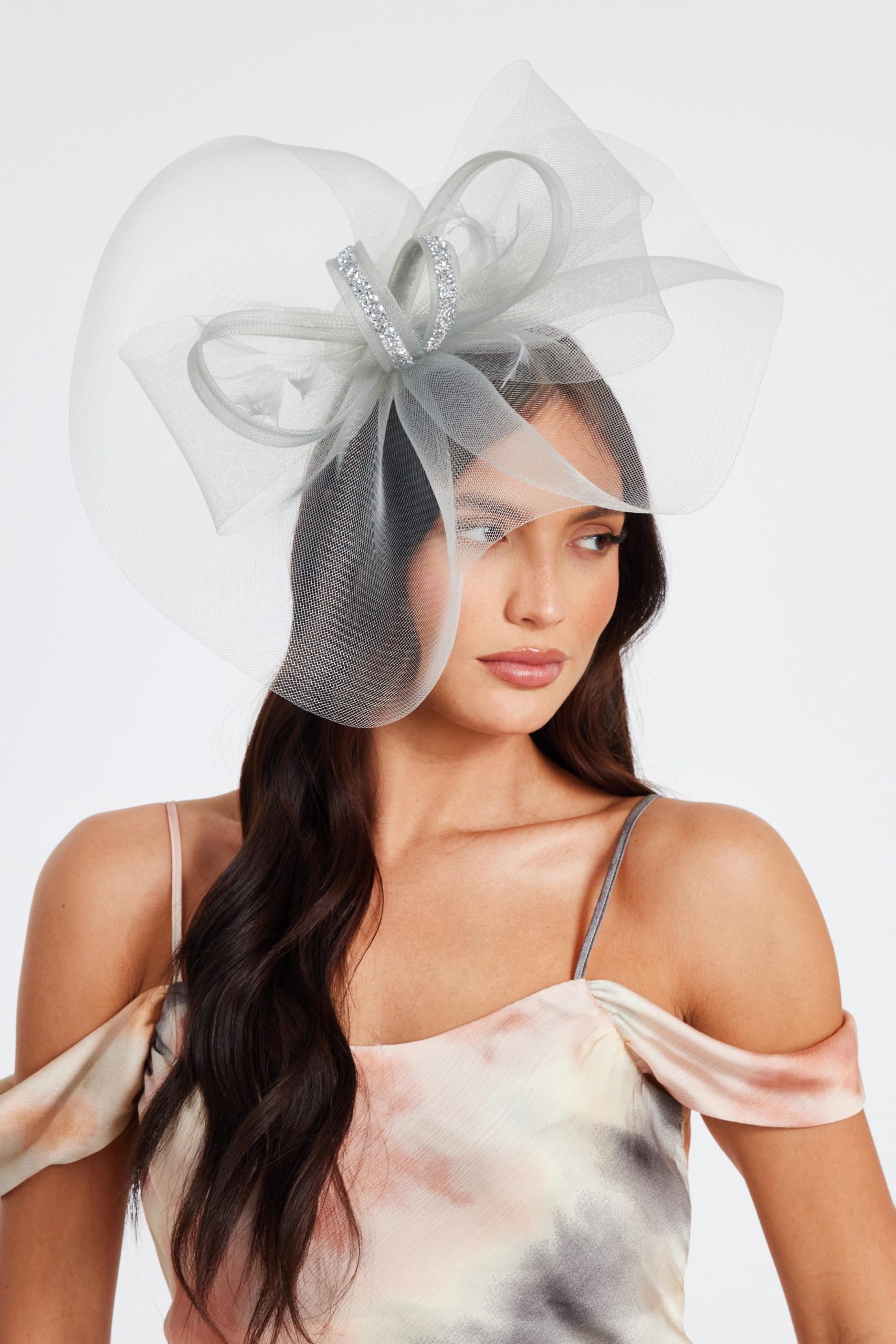 Grey Embellished Headband Fascinator