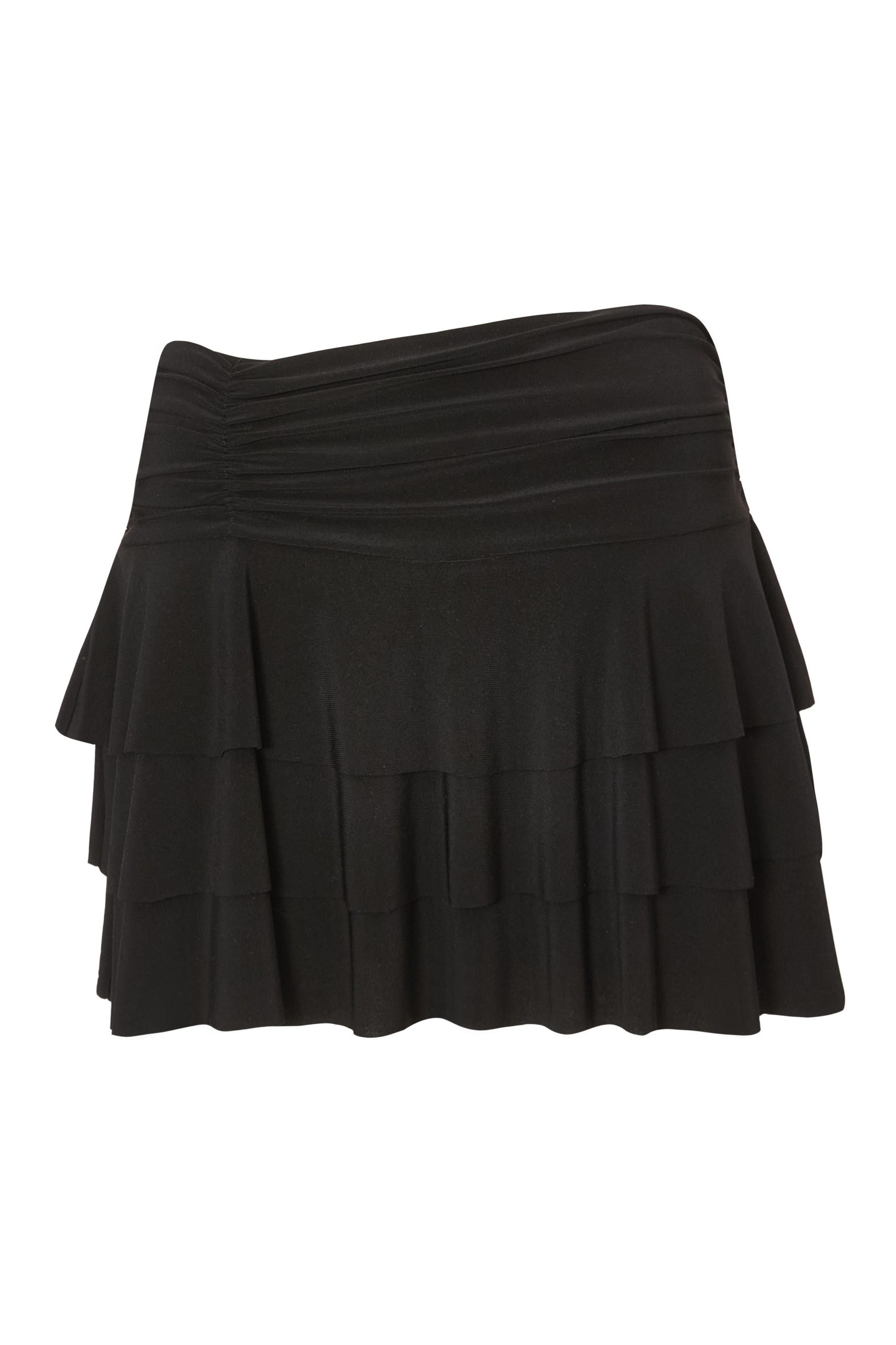 Black Ruffle Tiered Skort