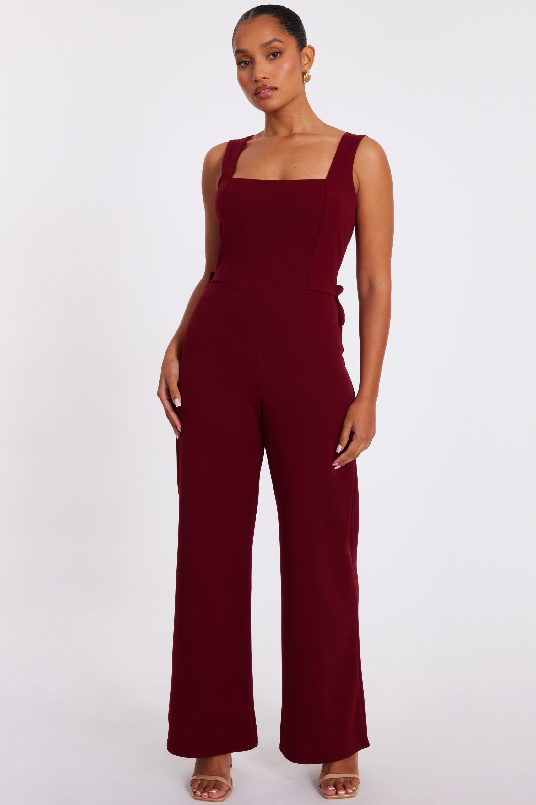 Red Petite Bow Back Jumpsuit