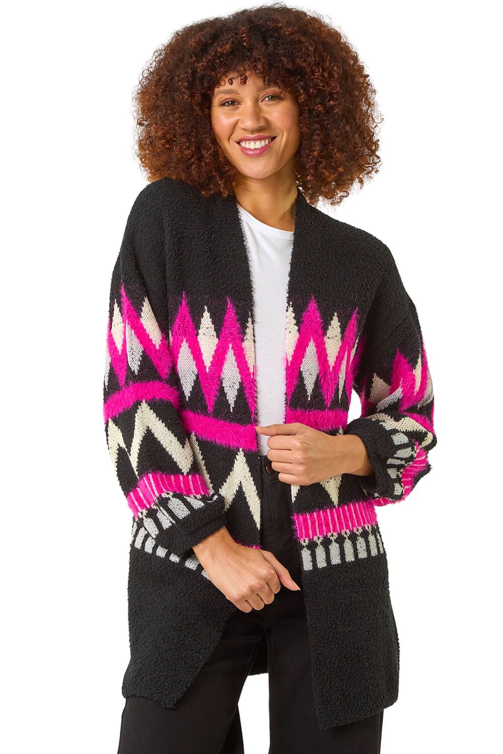 Aztec Jacquard Knit Cardigan