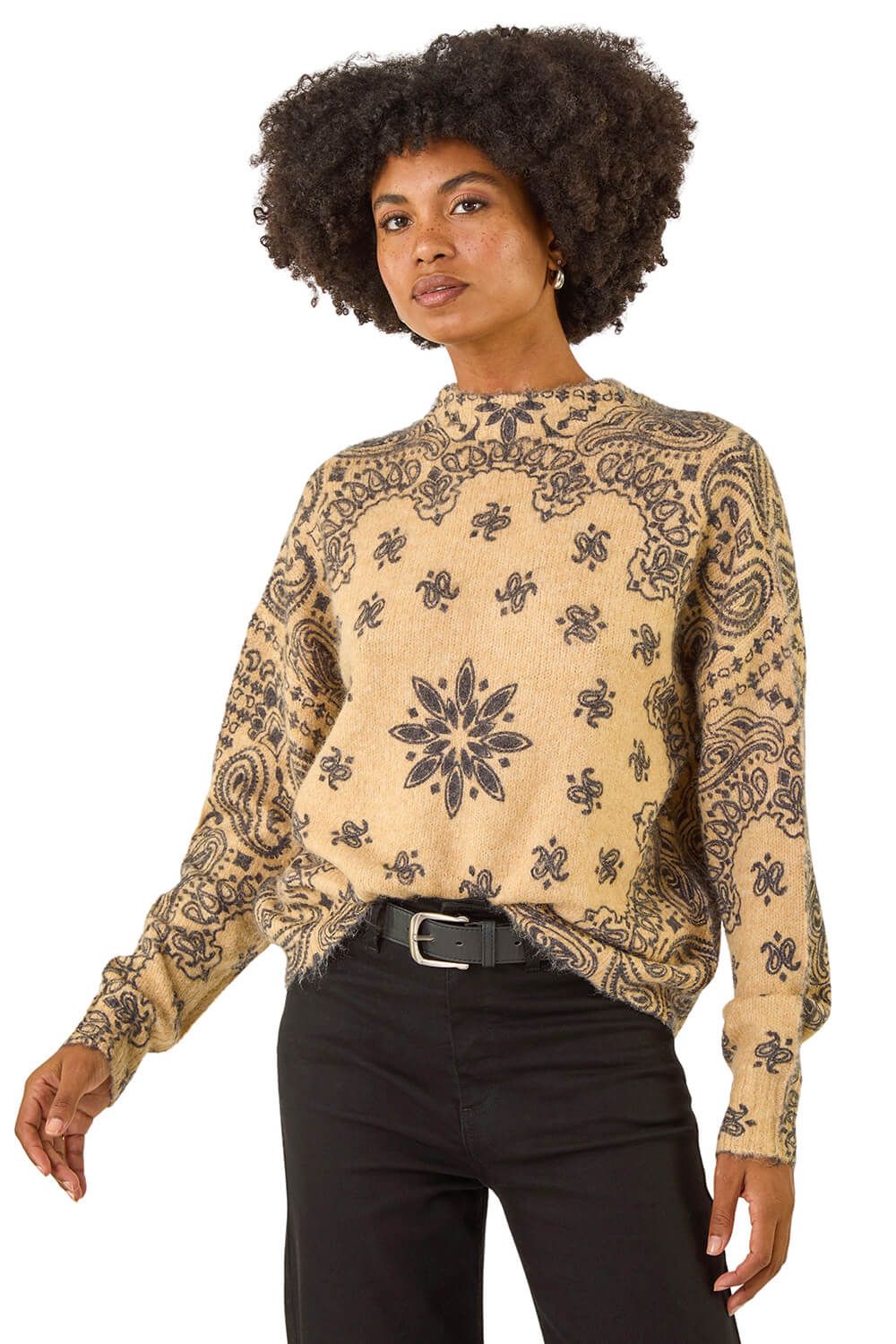 Abstract Floral Knit Jumper