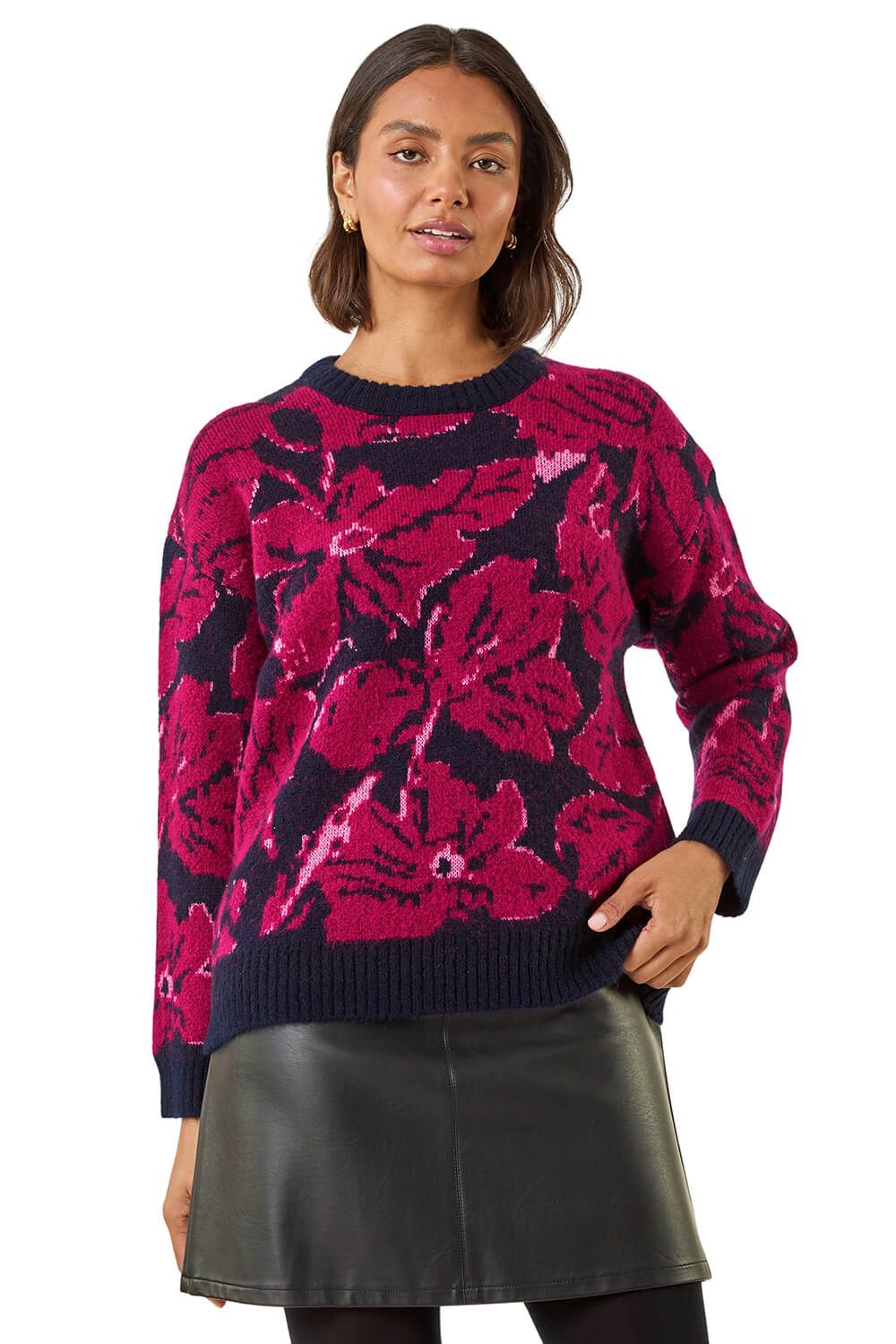 Floral Print Knit Jumper