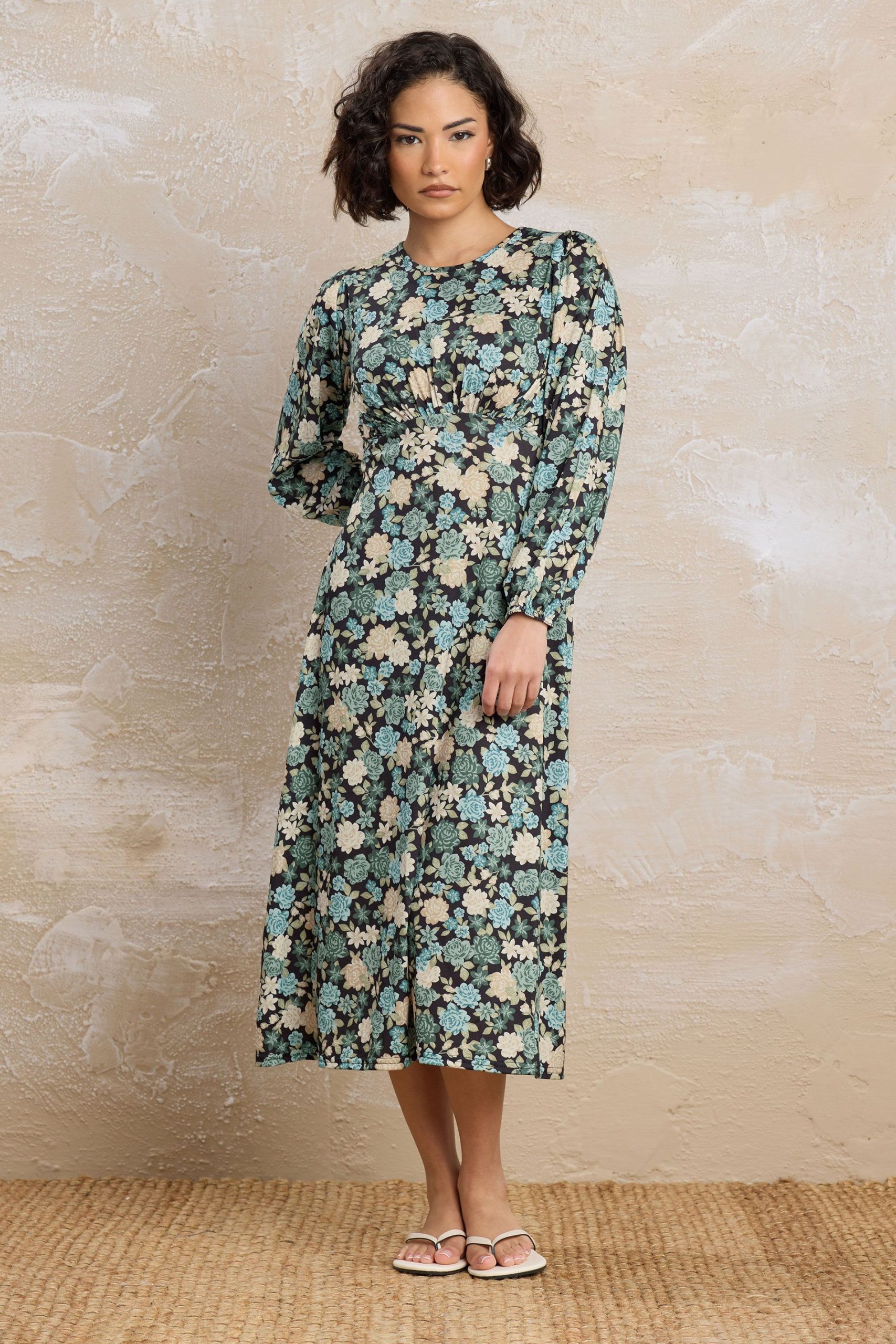 Petite Floral Midi Dress