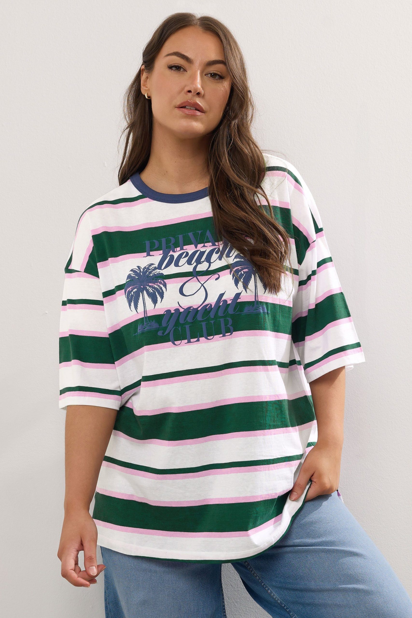 'Beach Club' Stripe Short Sleeve T-Shirt