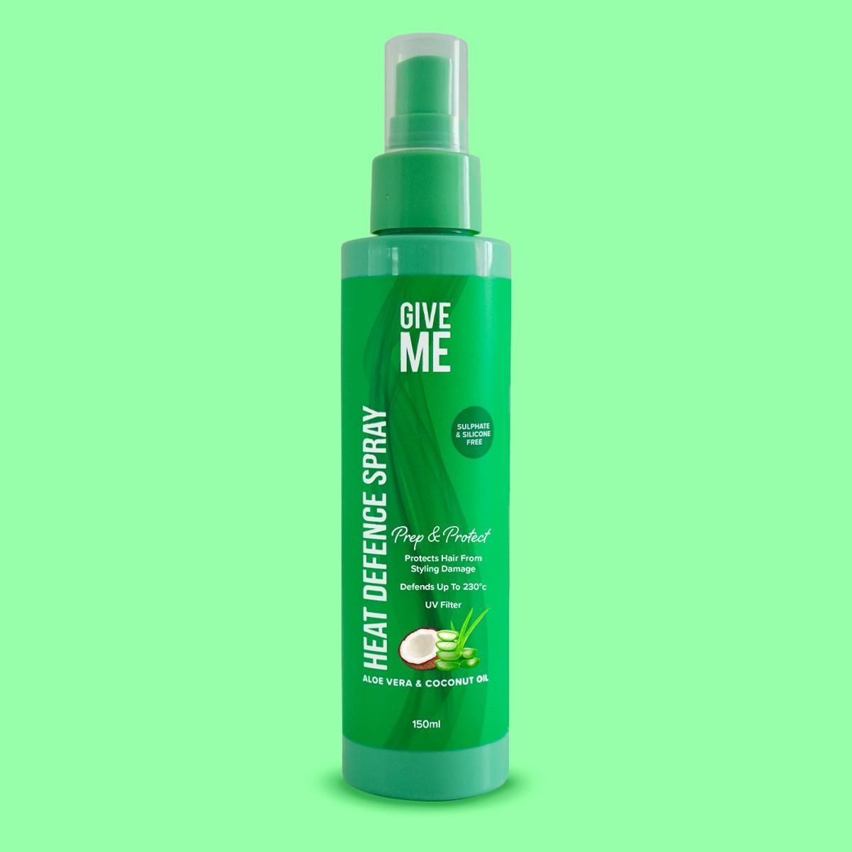 Heat Defence Hair Spray - Aloe Vera & Coconut Oil - 150ml