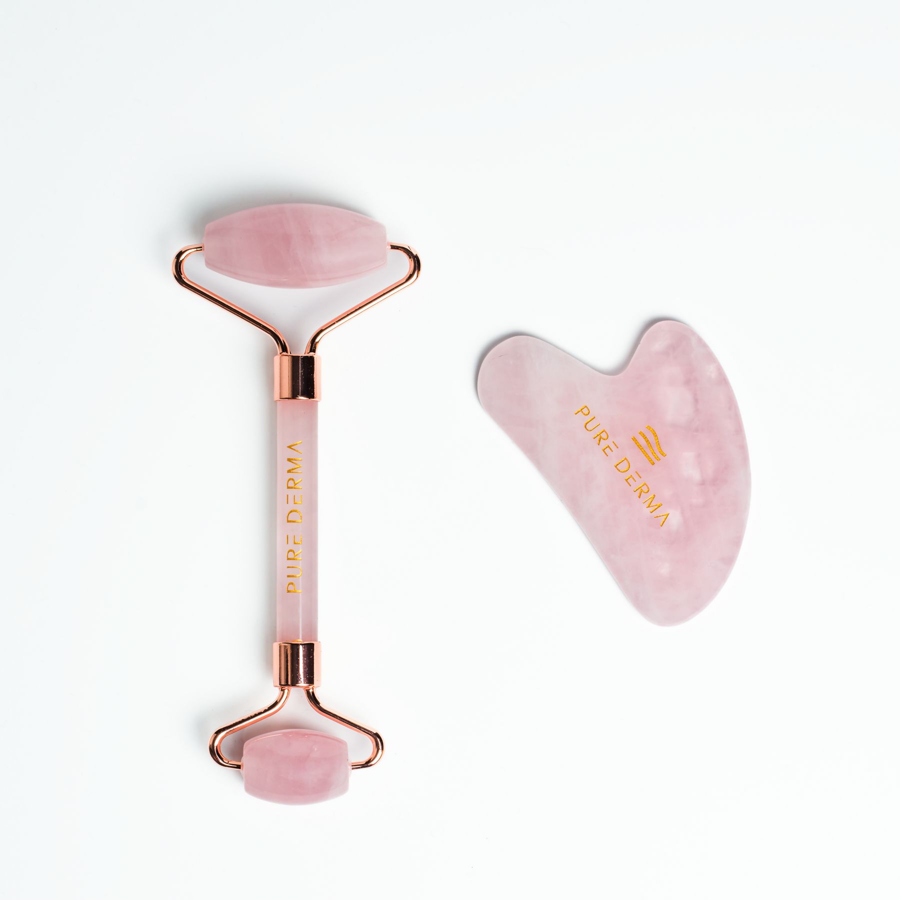 Rose Quartz Gua Sha & Roller Set