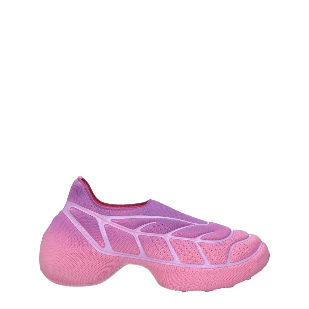 Fabric Sporty Glam Sneakers with Mid Heels and Round Toe- Pink