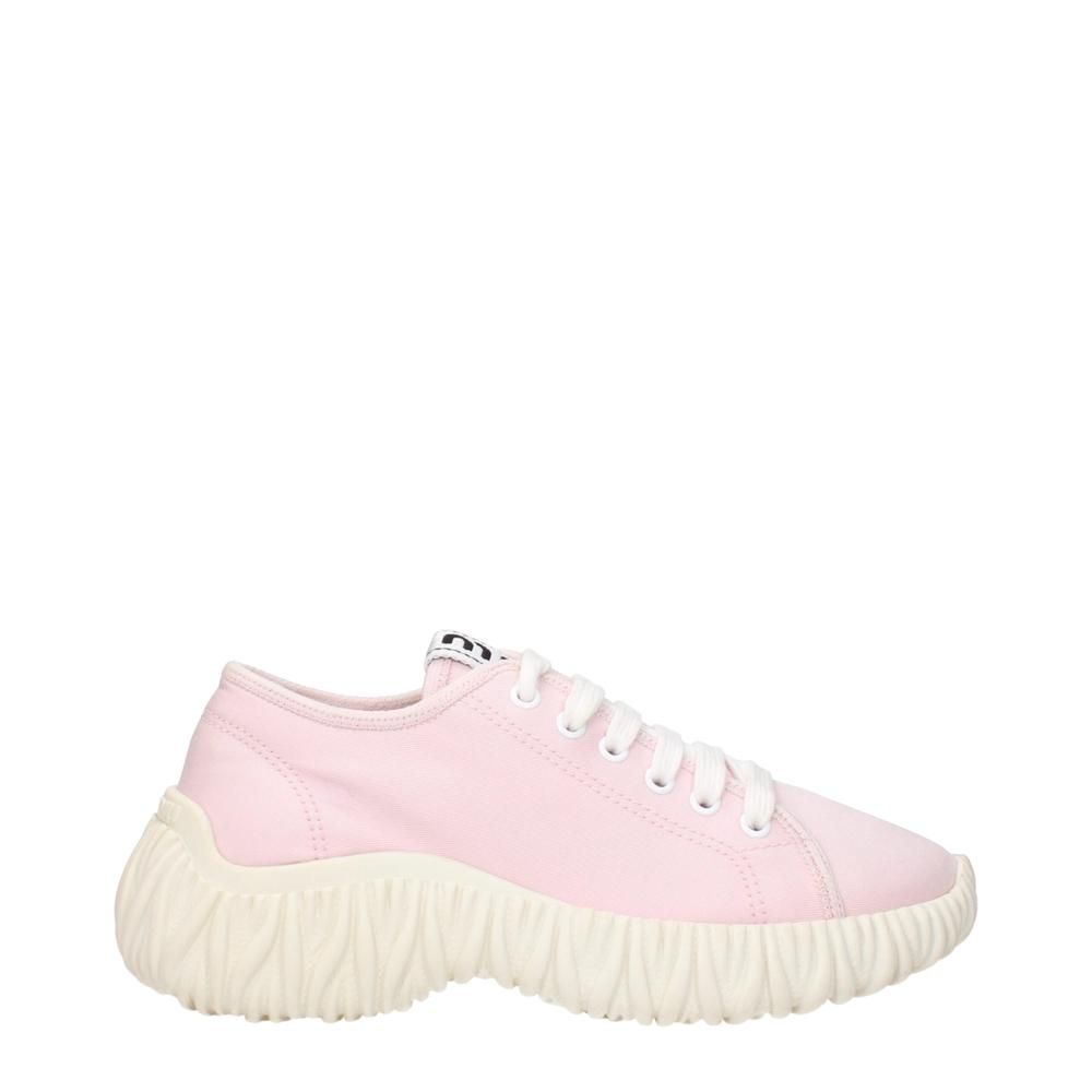 Fabric Sneakers with Front and Back Logo- Pink