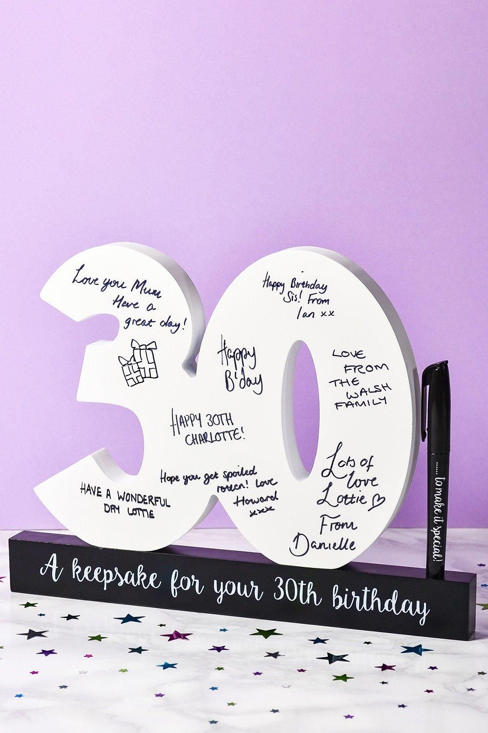 30th Birthday Signature Numbers and Pen