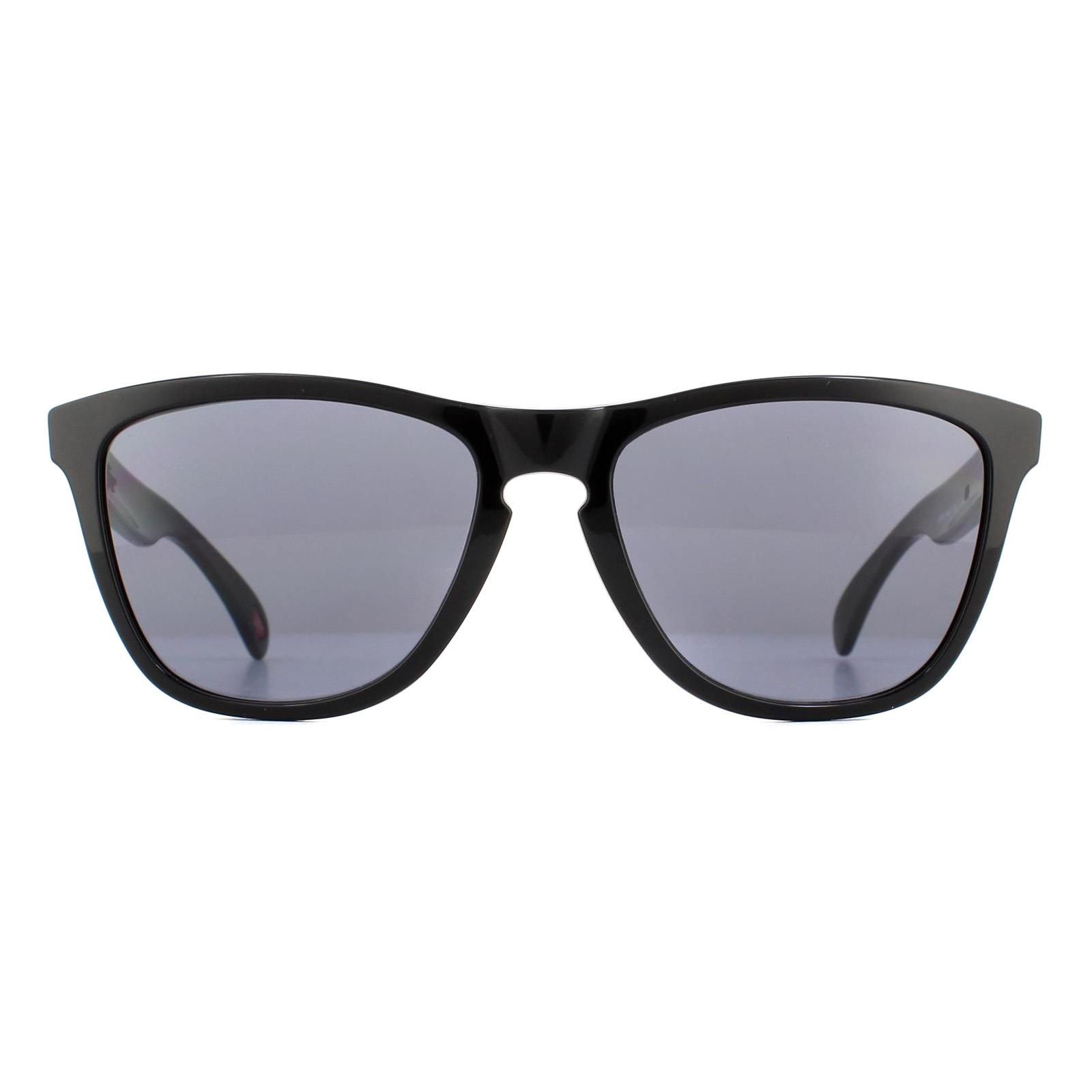 Square Polished Black Grey Sunglasses