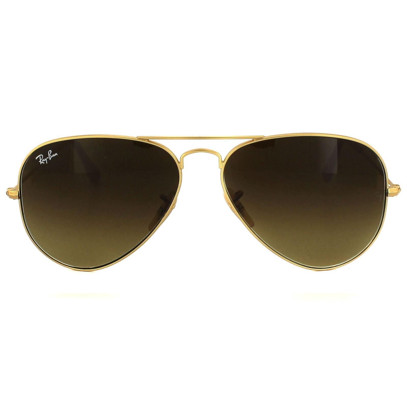 Aviator Matt Gold Brown Gradient Sunglasses