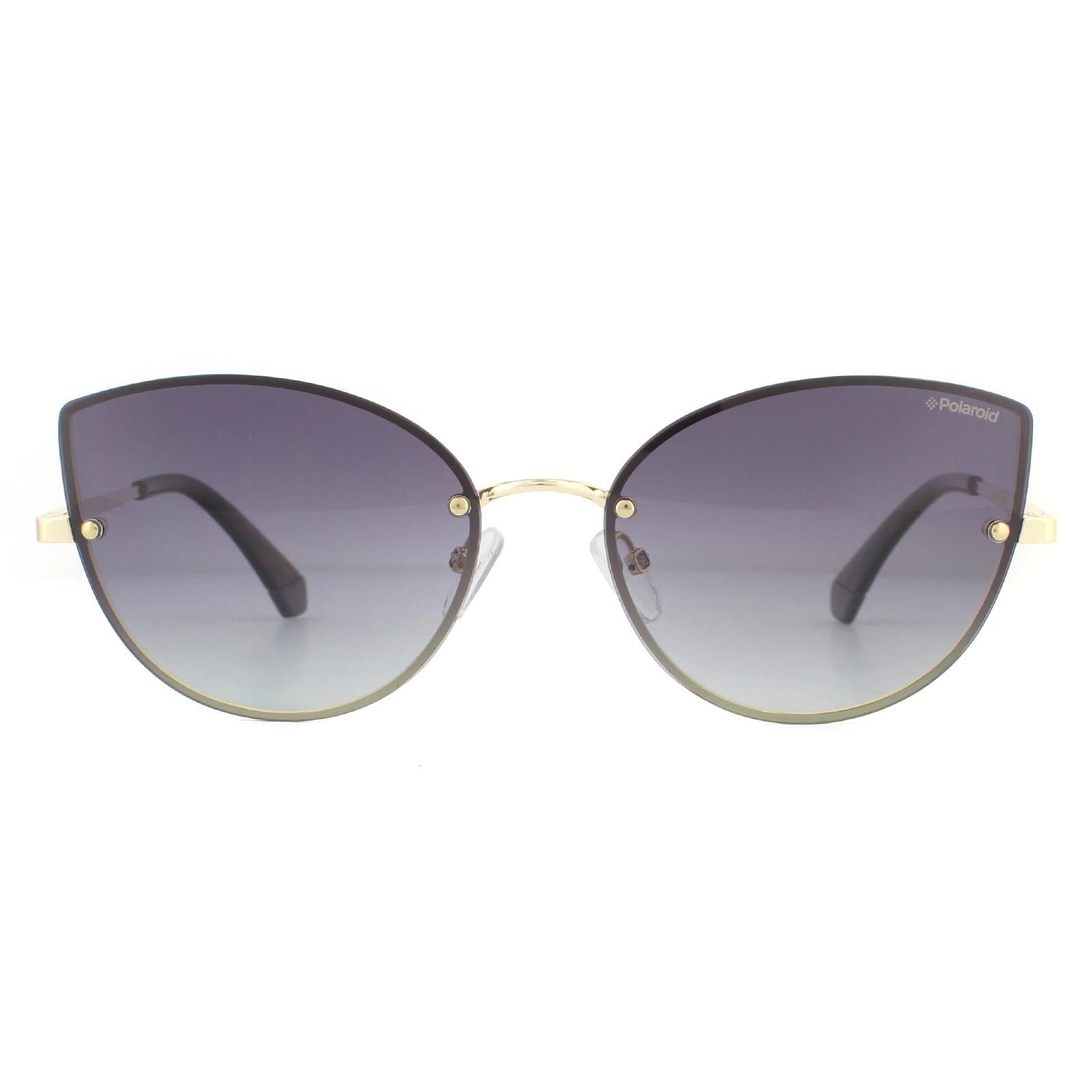 Cat Eye Gold Violet Grey Gradient Polarized Sunglasses