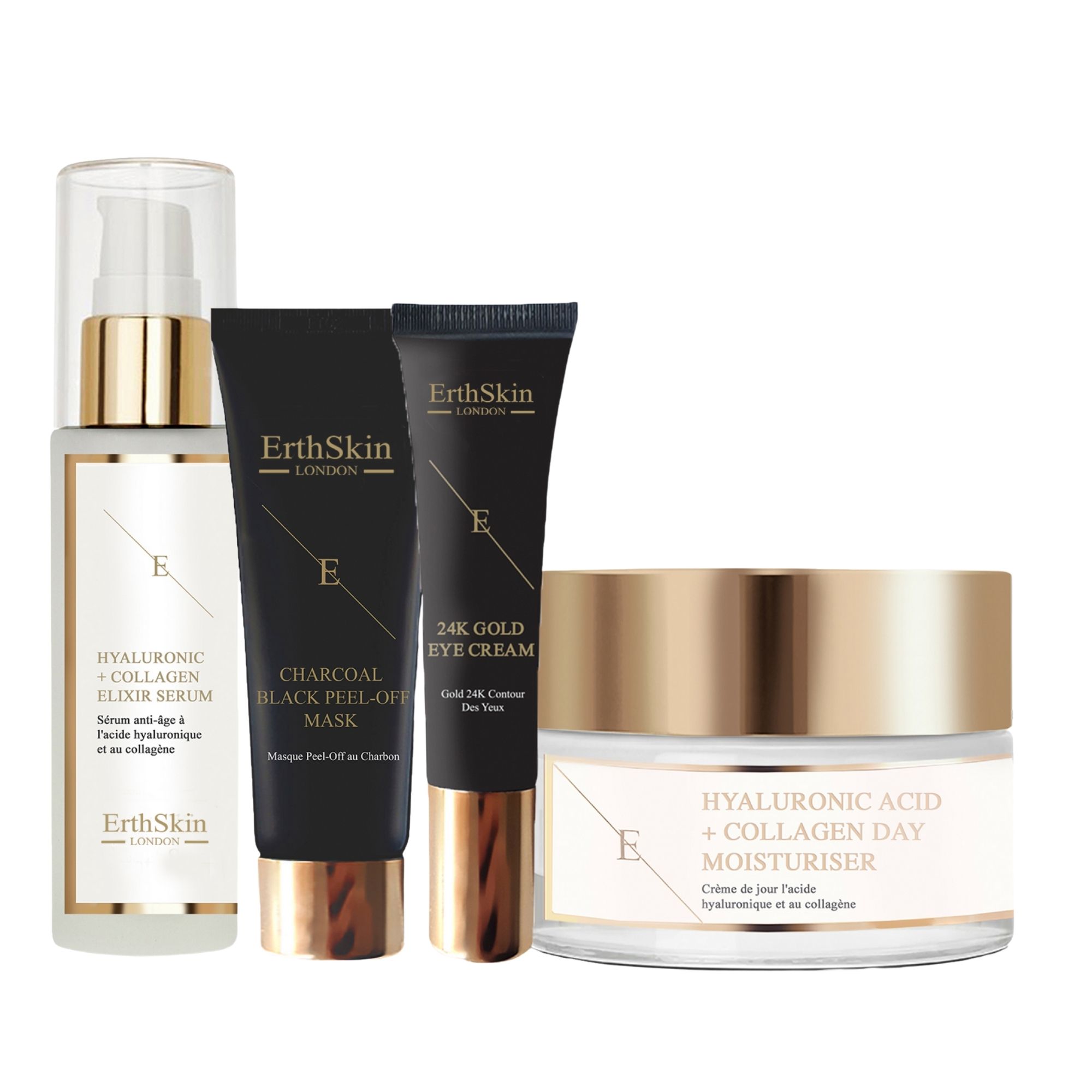 24K Eye Cream + HA Collagen Serum & Day Cream + 24k Charcoal Mask