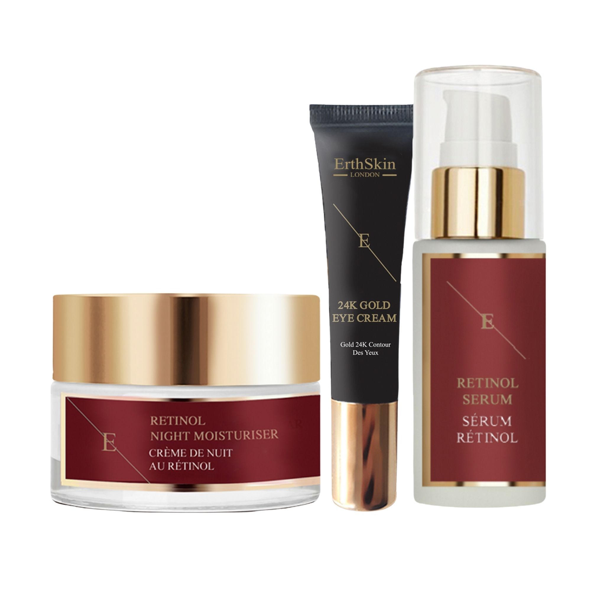 Retinol Trio: Serum60ml , Night Cream 50l + 24k Eye Cream 20ml