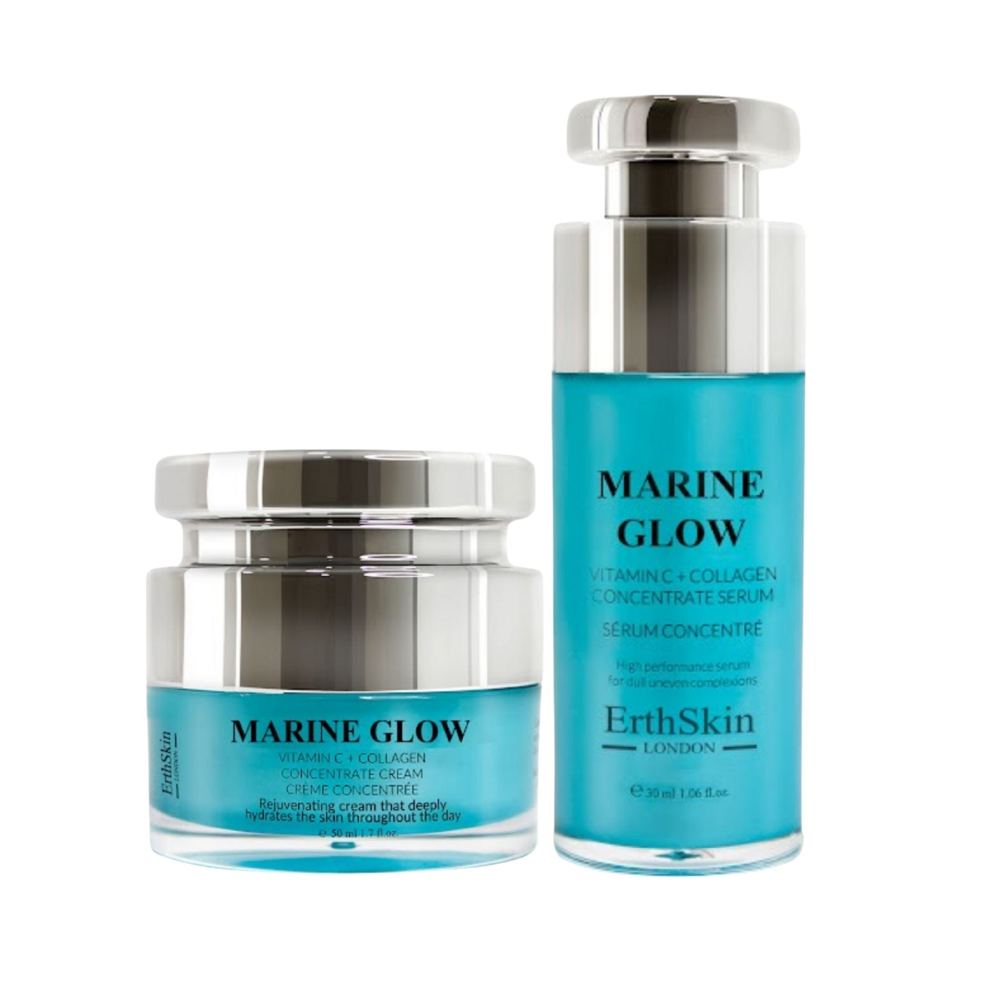 Marine Glow Set: Vitamin C Serum 30ml + Marine Collagen Cream 50ml