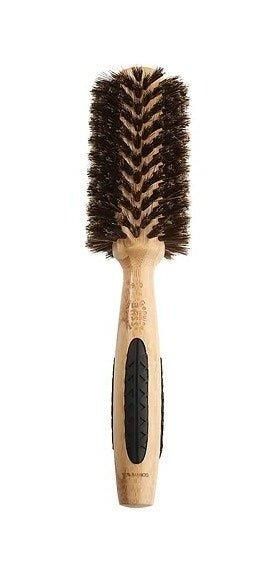 Bristle Medium barrel Straighten and Curl Round Bamboo Brush