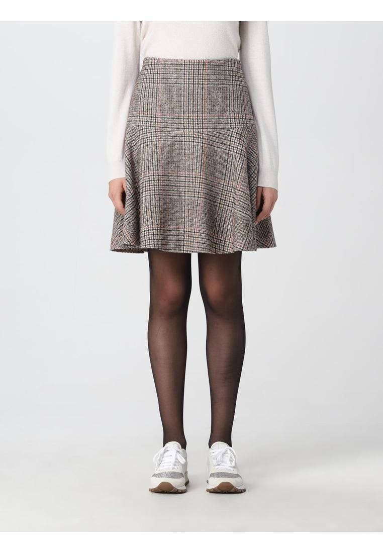 ALine Plaid Mini Skirt- Beige