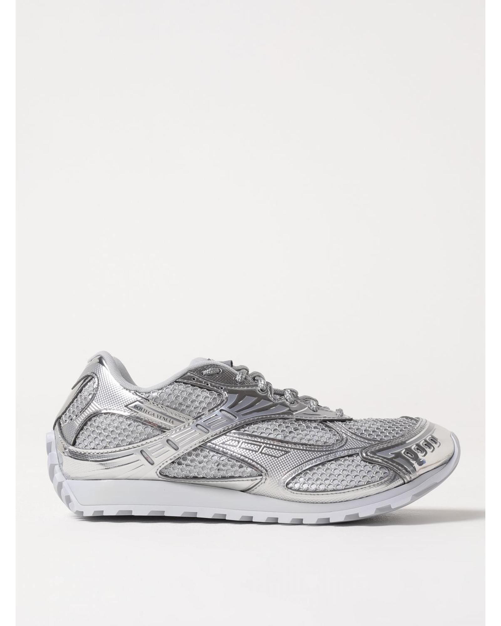 Running Sneaker Metallic Silver Mesh Women