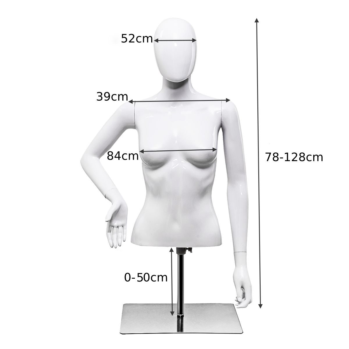 128cm Woman Plastic Model Female Mannequin with Iron Stand