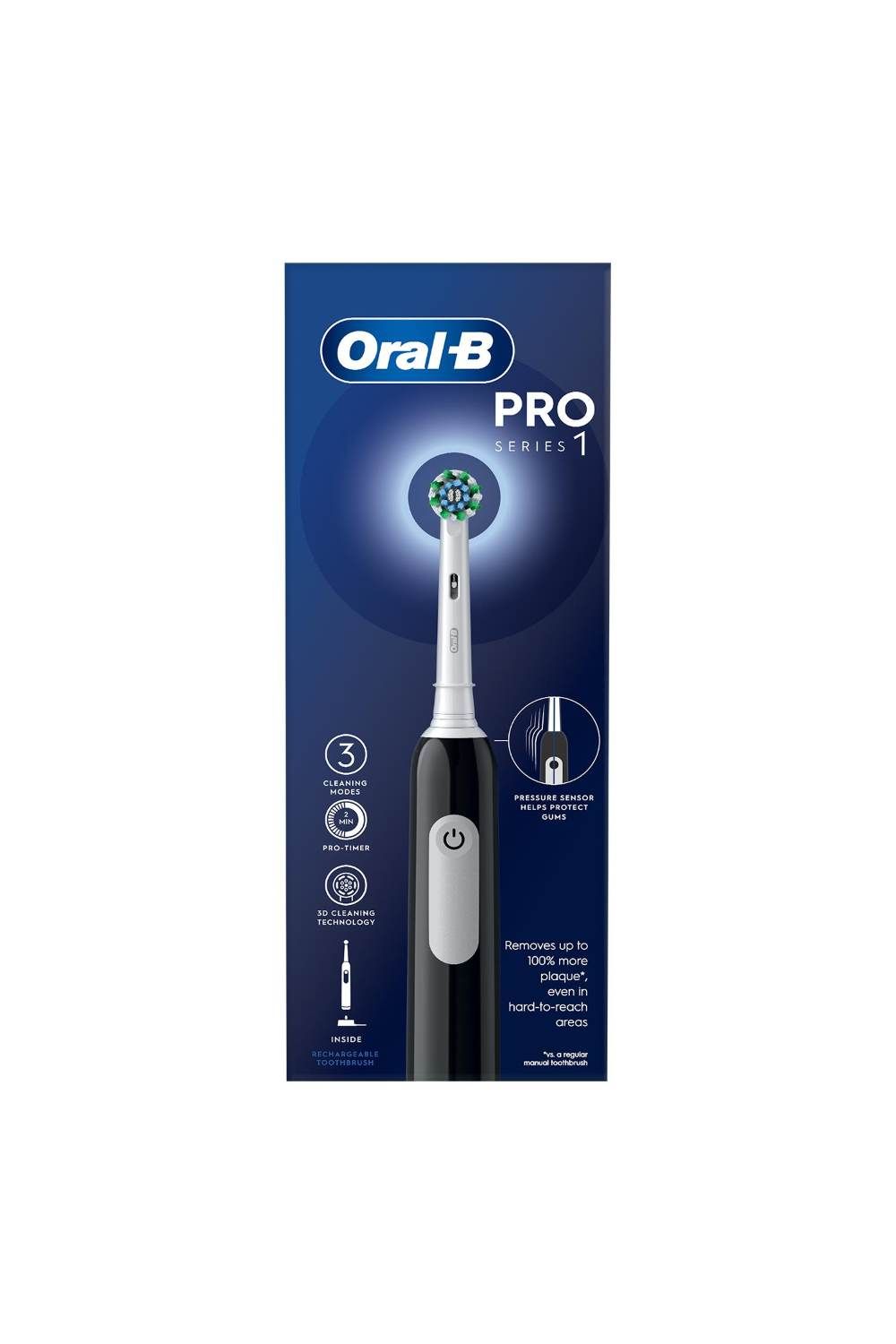 Pro 1 Cross-Action 'Electric Rechargeable Toothbrush' w/ 3 Modes,Black