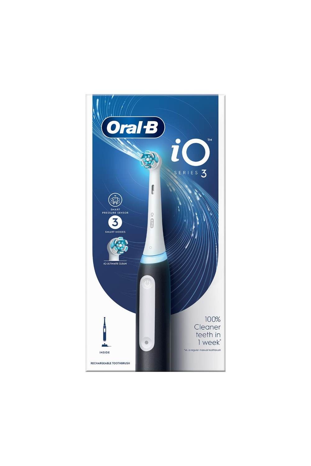 iO3 'Electric Rechargeable Toothbrush' w/ 3 Cleaning Modes, Matt Black