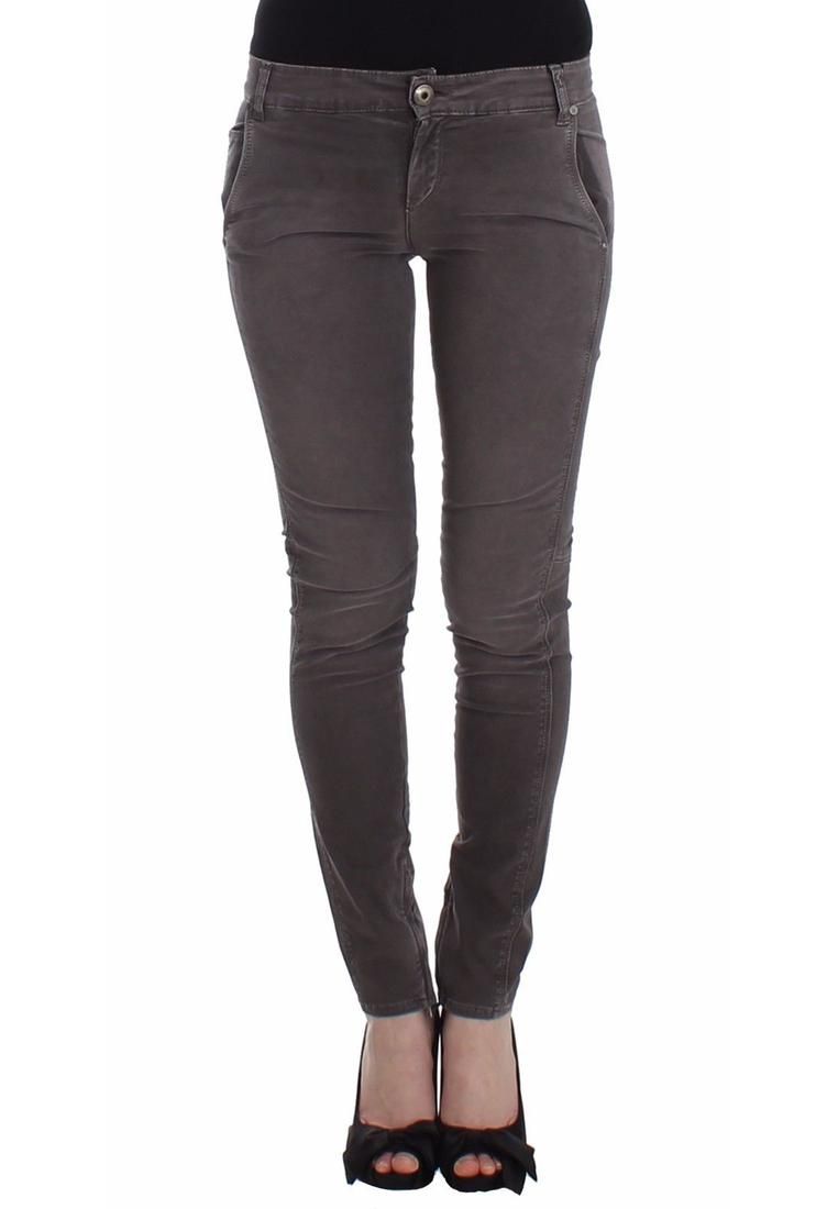 Grey Skinny Cotton Blend Jeans- Gray Jeans