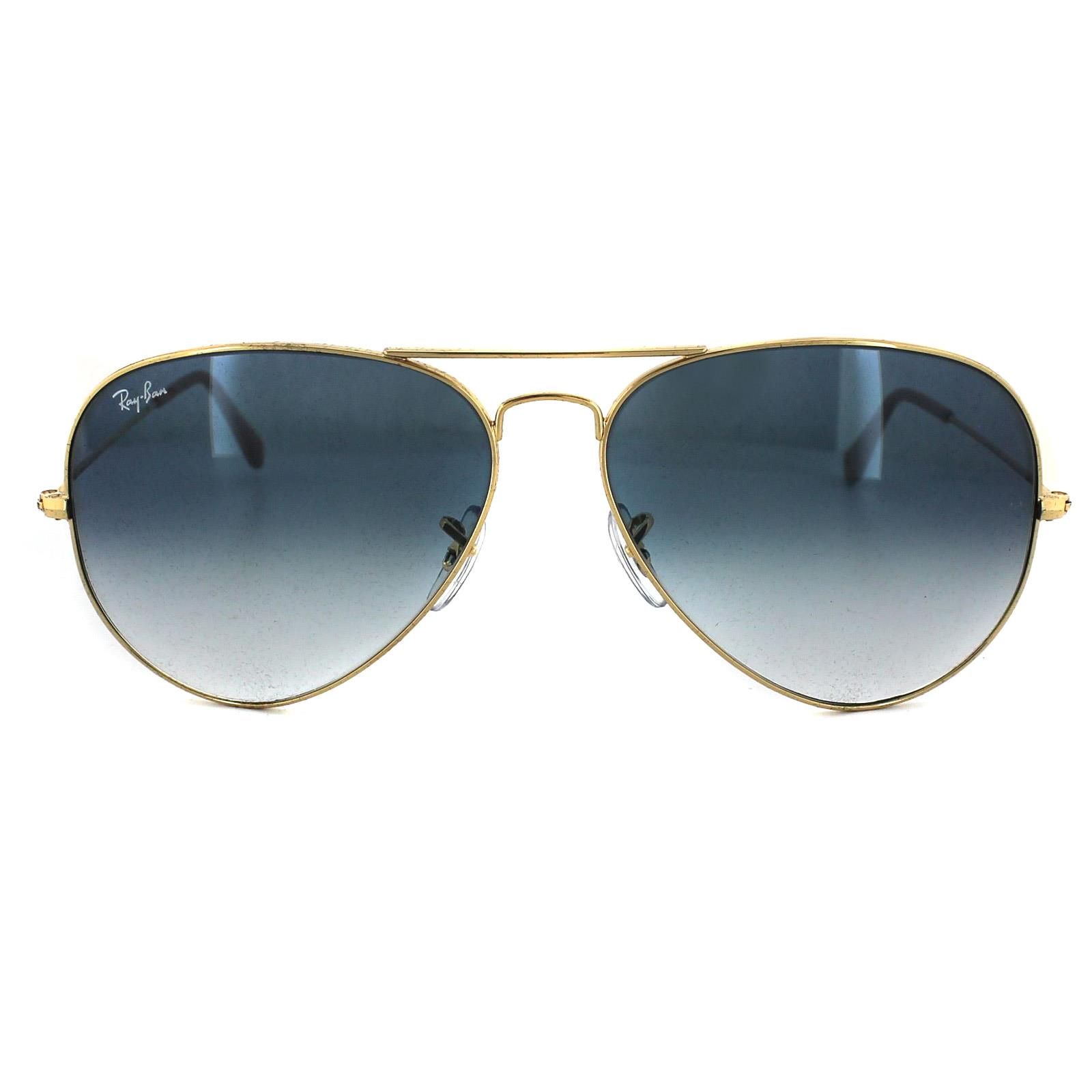 Aviator Gold Gradient Light Blue Sunglasses