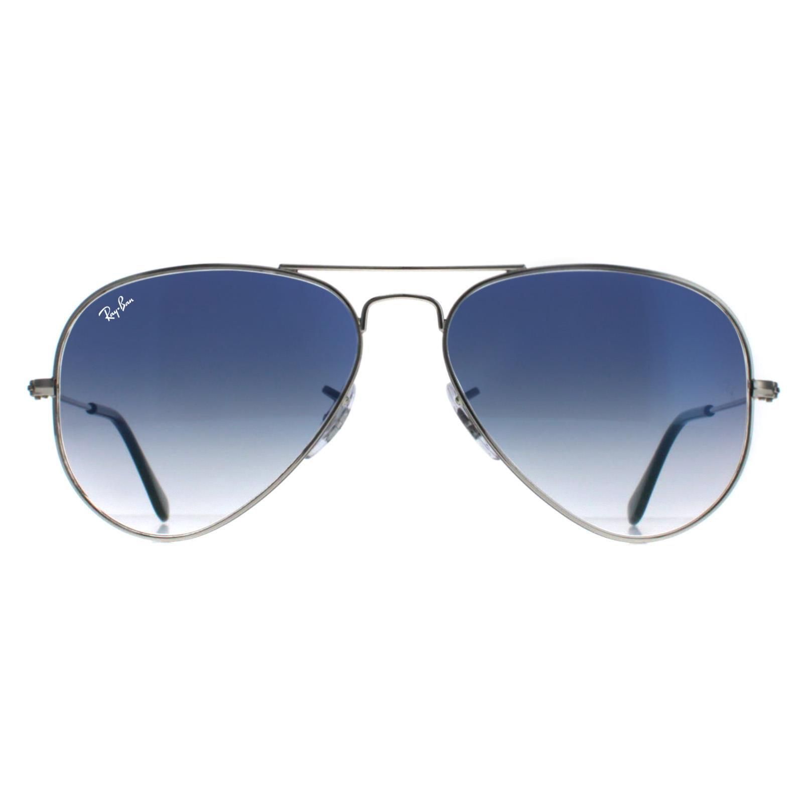 Aviator Silver Gradient Light Blue Aviator 3025 Sunglasses