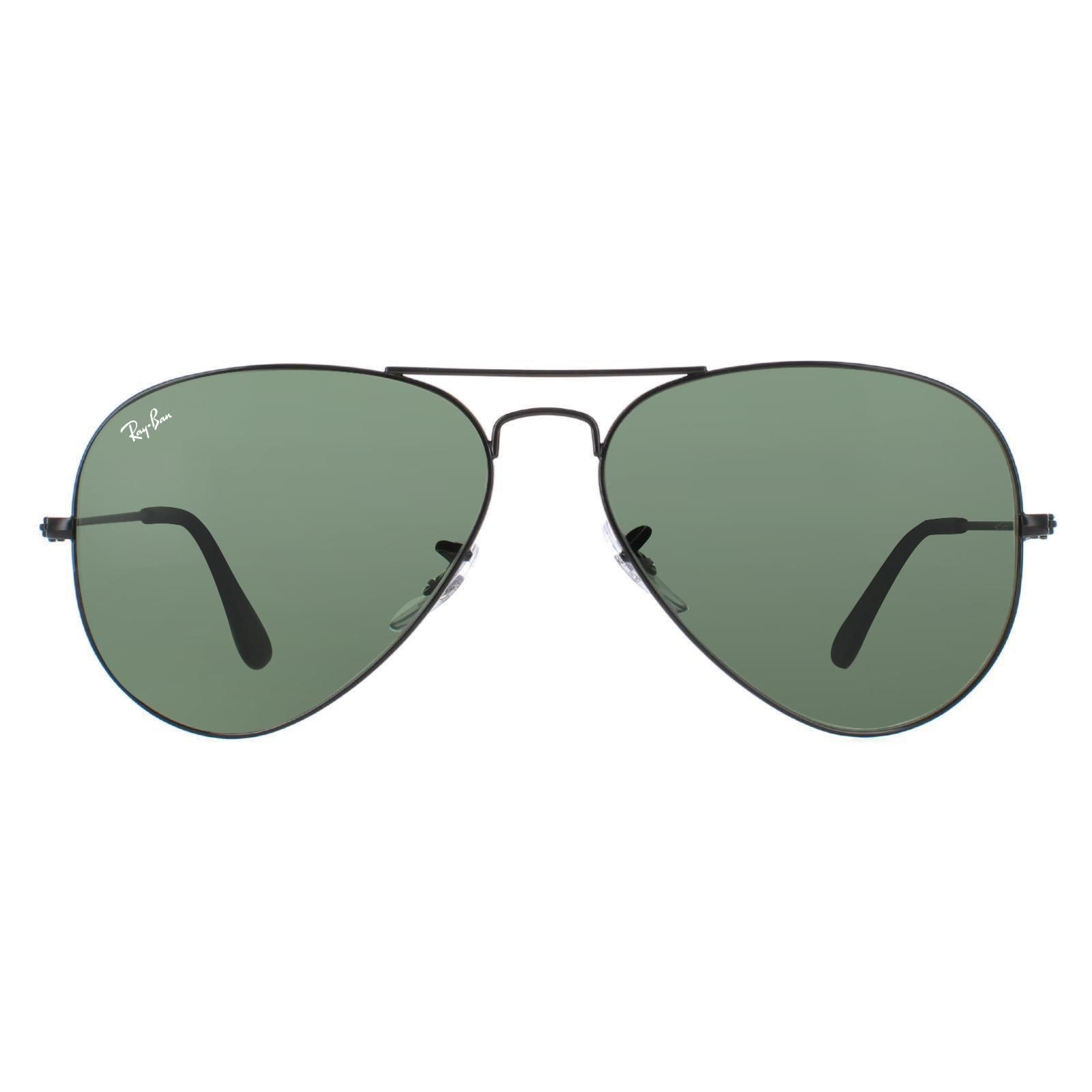 Aviator Black Green Aviator 3025 Sunglasses