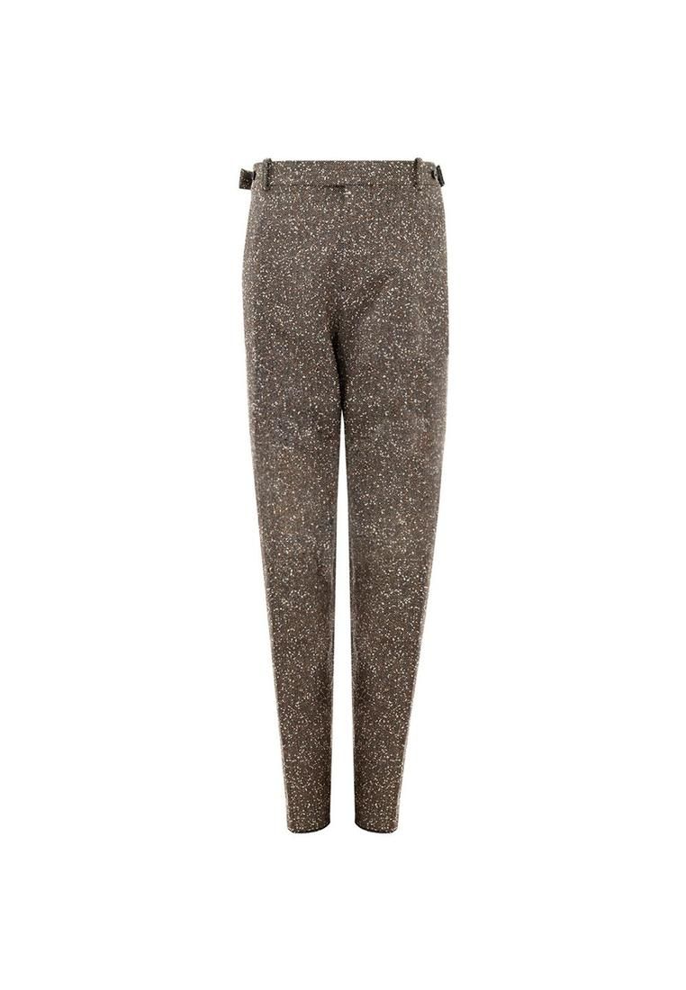 Belted Trousers Wool HighWaisted Pants- Multicolor Jeans