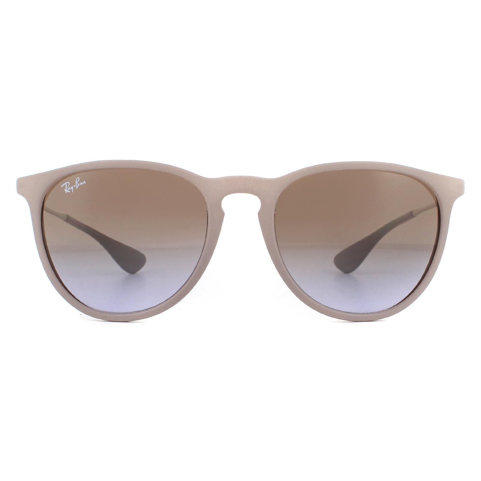 Round Dark Rubber Sand Brown Gradient Erika 4171 Sunglasses