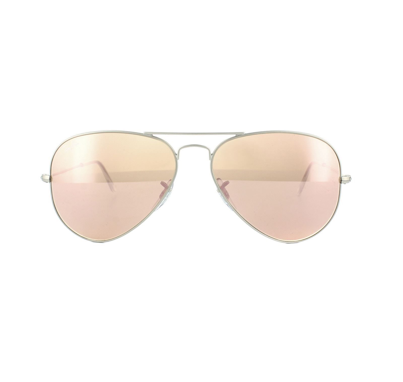 Aviator Silver Brown Mirror Pink Sunglasses