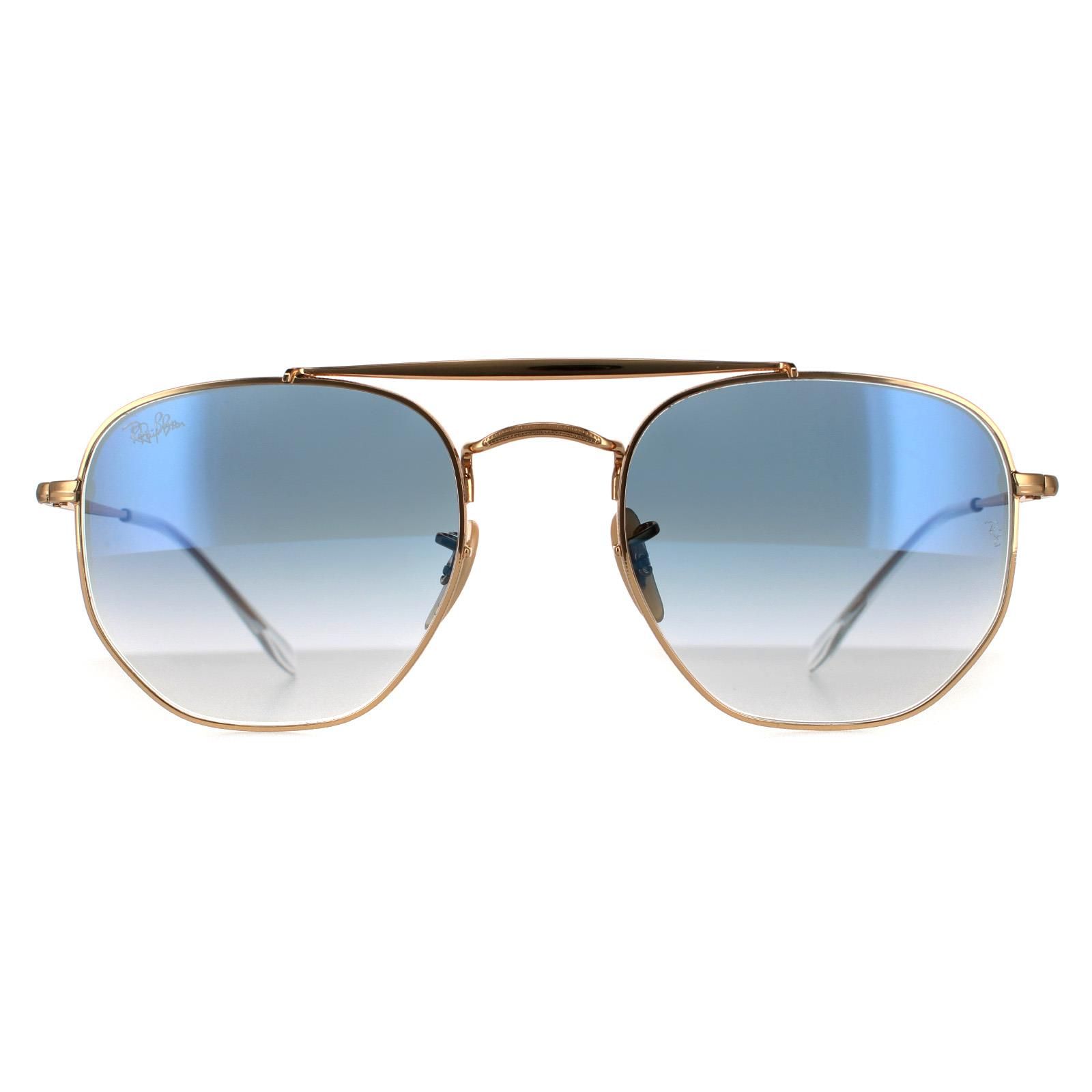Aviator Gold Light Blue Gradient Marshal 3648 Sunglasses