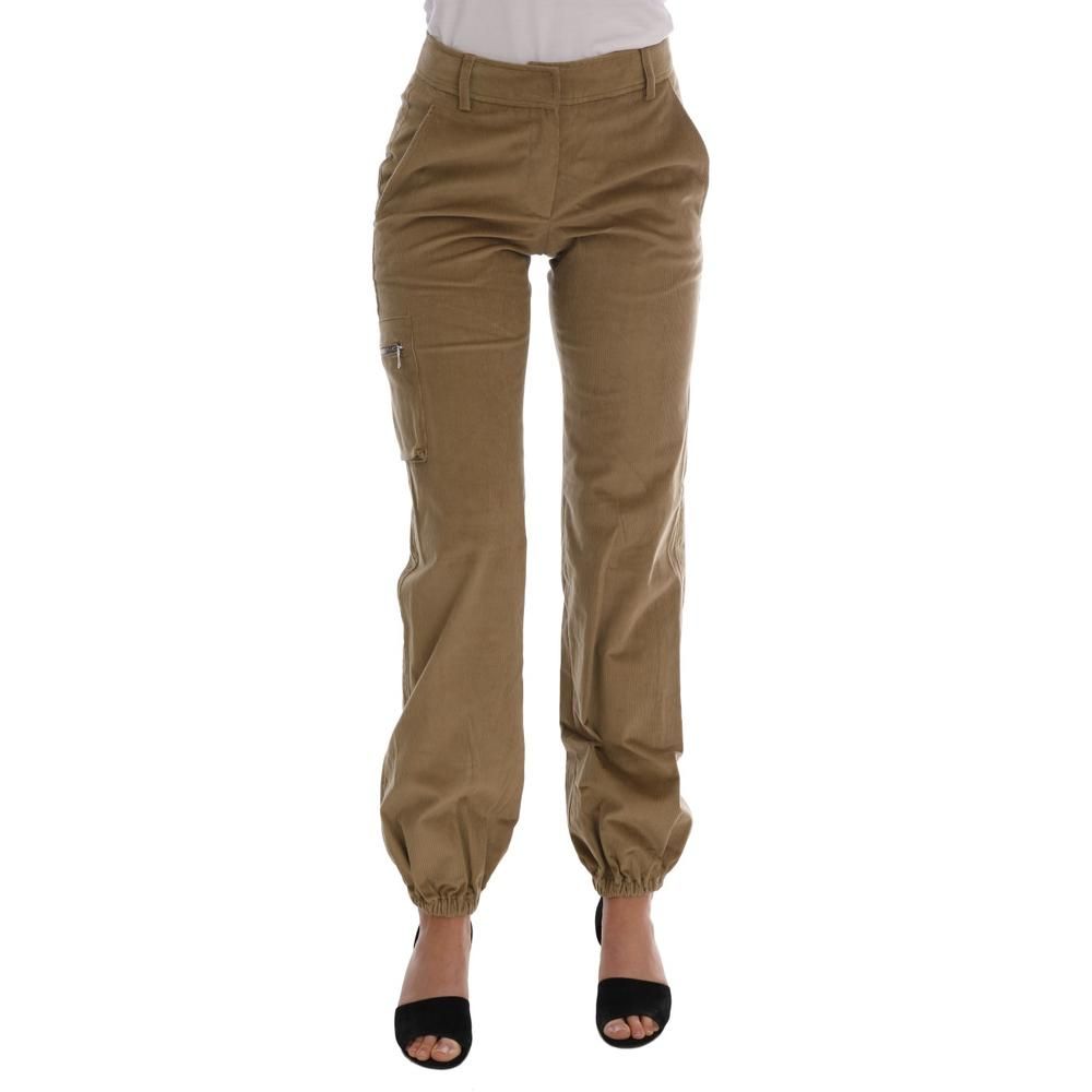 Corduroy Culottes Relaxed Fit- Beige Jeans